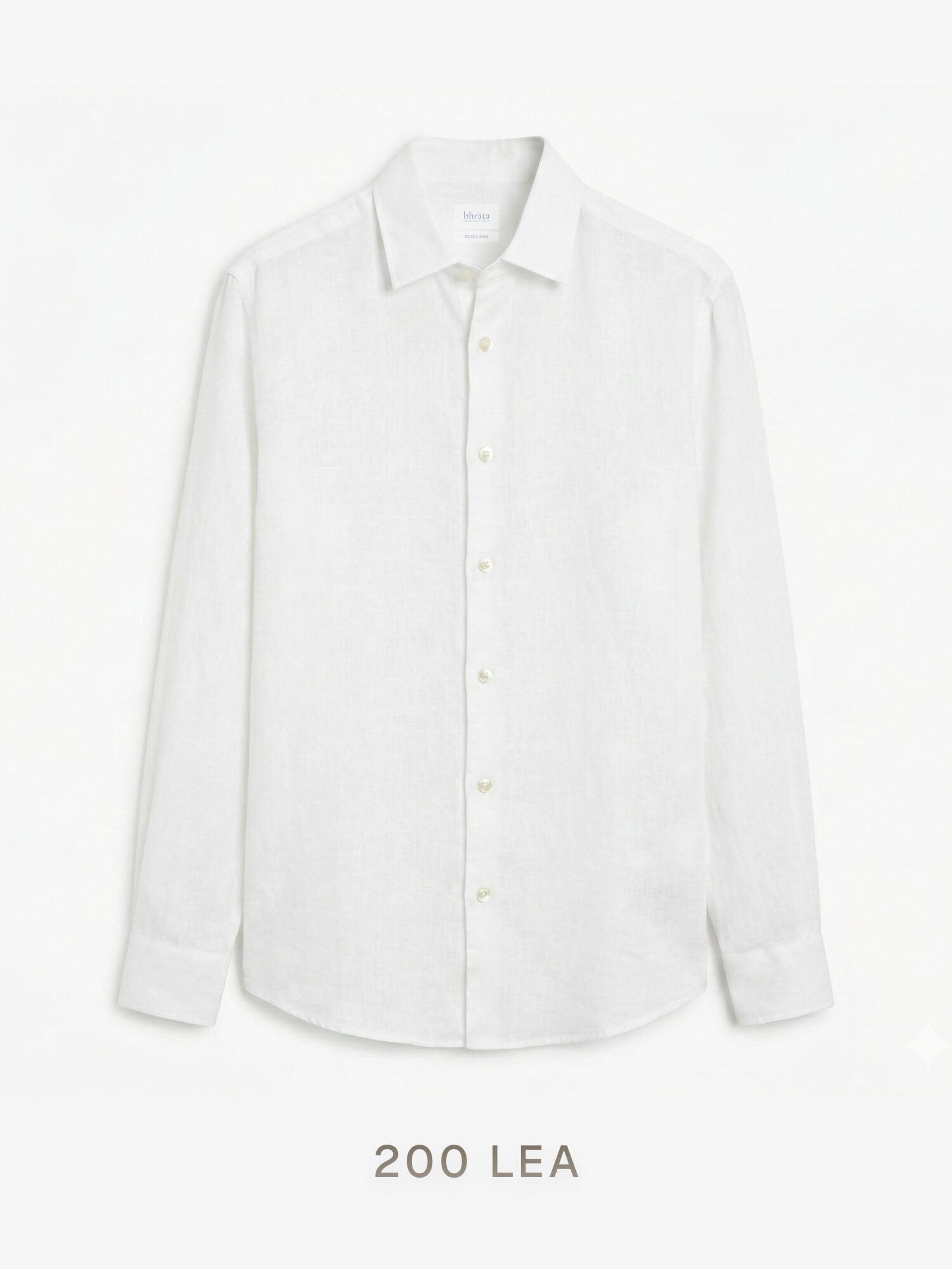 Epitome | 200 Lea Pure Linen Full Sleeve White Shirt [Custom Made