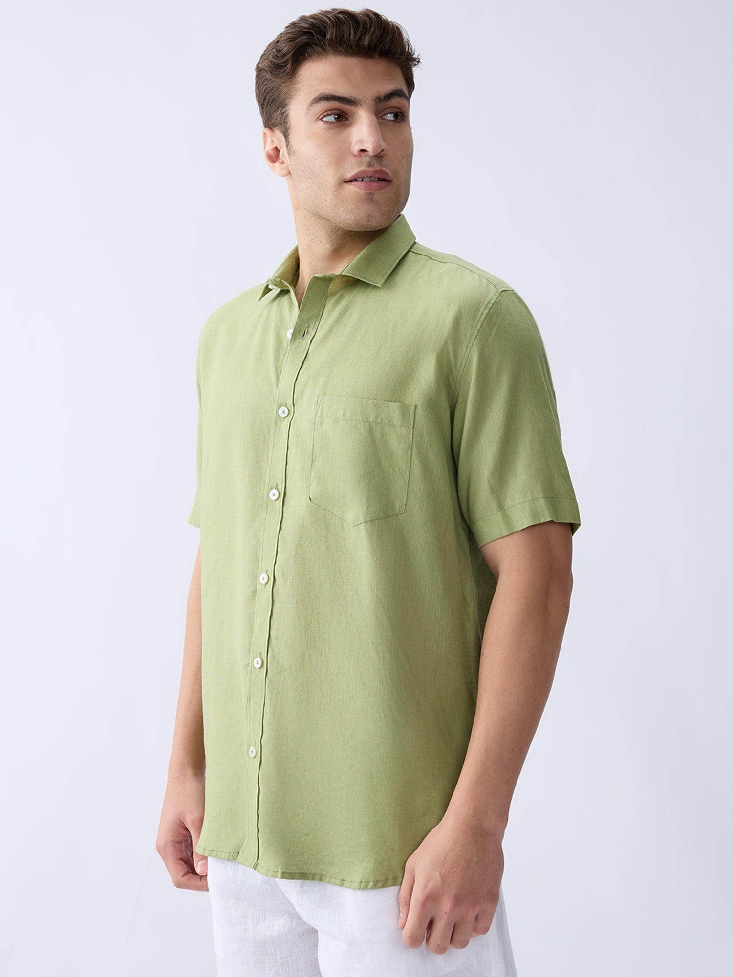Evergreen 100% Pure Linen Half Sleeve