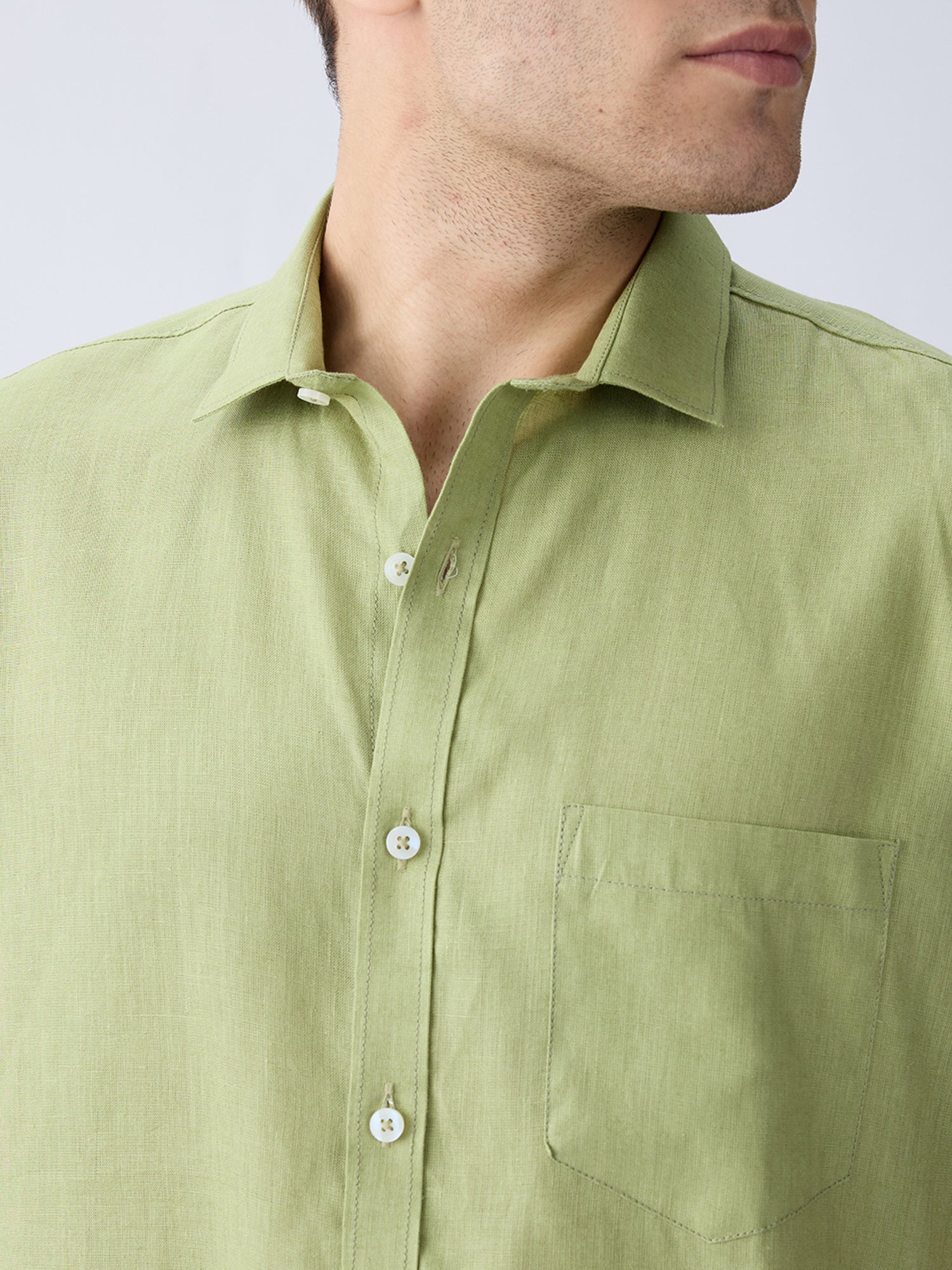 Evergreen 100% Pure Linen Half Sleeve