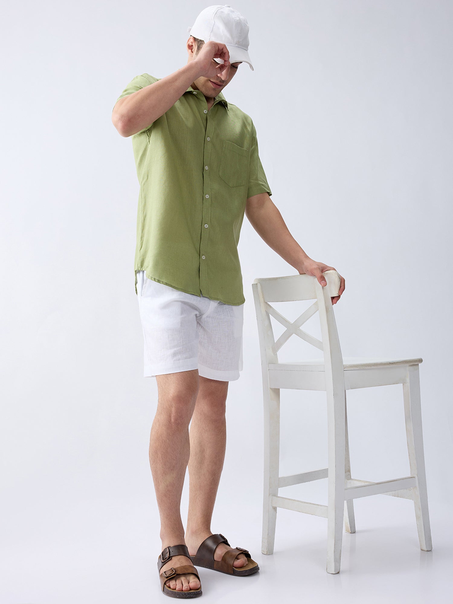 Evergreen 100% Pure Linen Half Sleeve