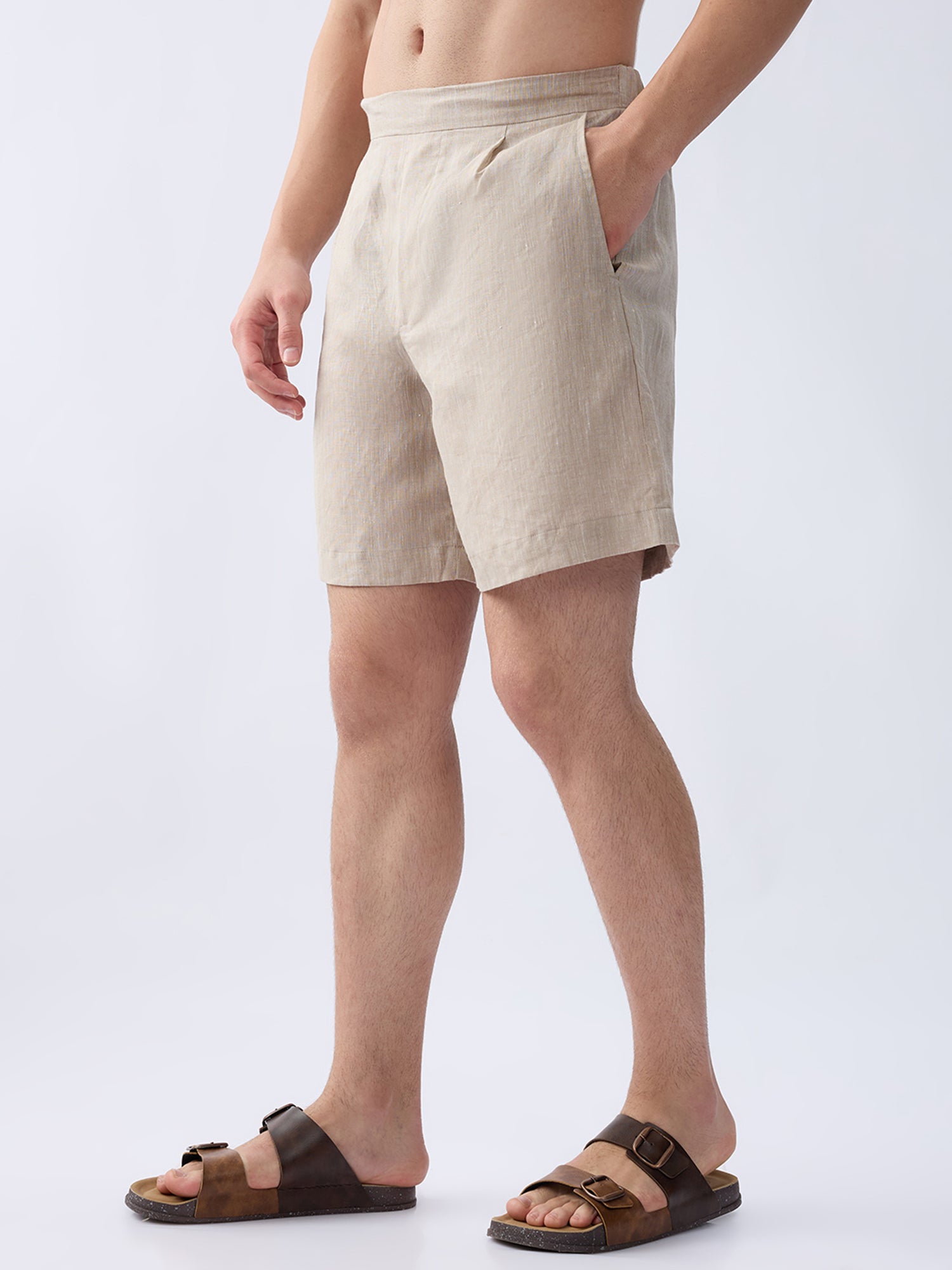 Origin | Beige Relaxed 100% Pure Linen Shorts
