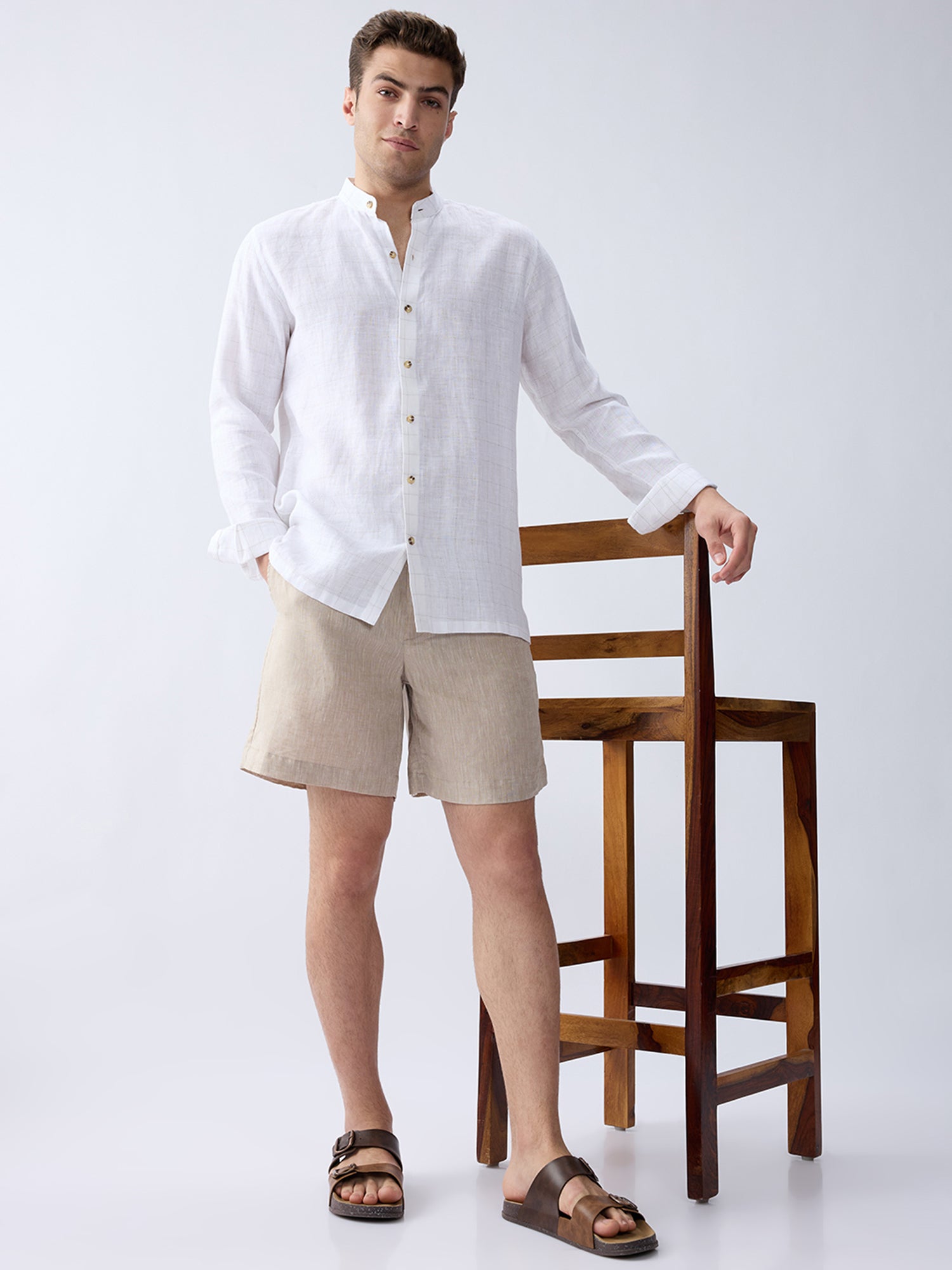 Origin | Beige Relaxed 100% Pure Linen Shorts