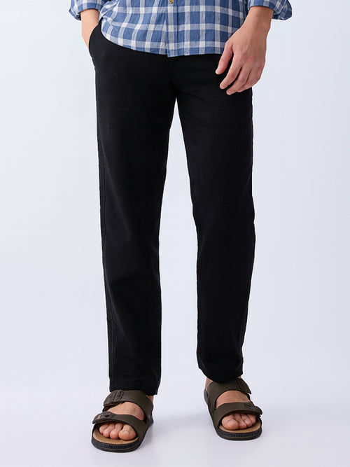 Black 100% Pure Linen Everyday Pants
