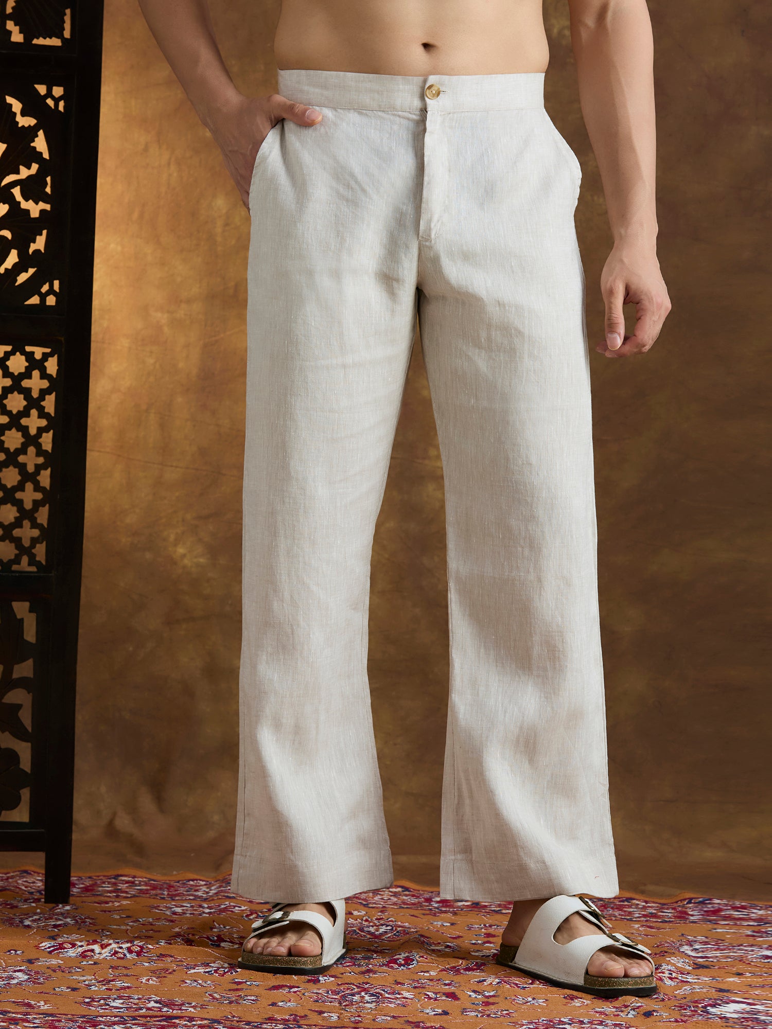 Arka | 100% Pure Linen Beige Kurta Set