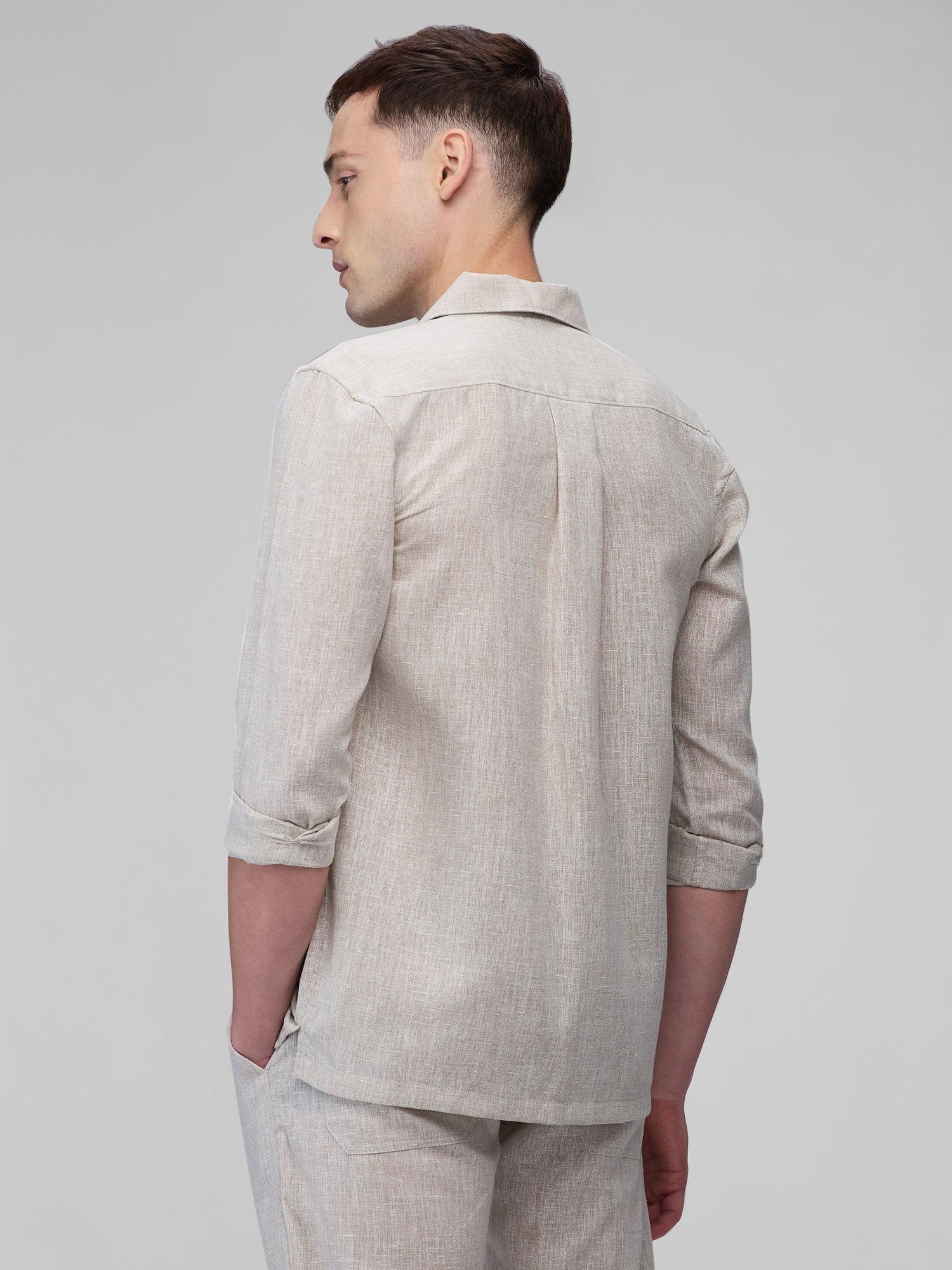 Airavat Safari | Beige 100% Pure Linen - Bhrata