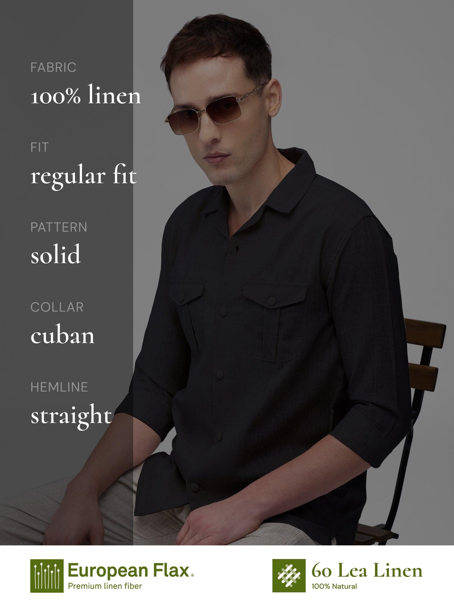 Airavat Safari | Black 100% Pure Linen - Bhrata