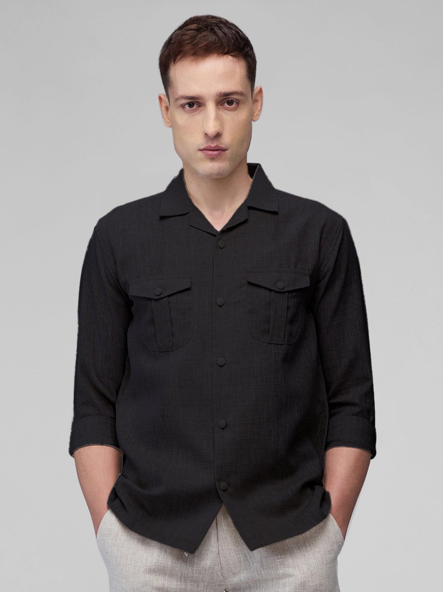 Airavat Safari | Black 100% Pure Linen - Bhrata
