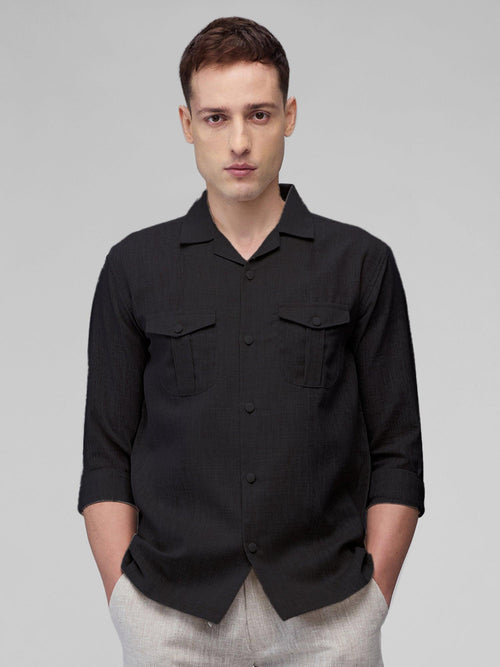 Airavat Safari | Black 100% Pure Linen - Bhrata