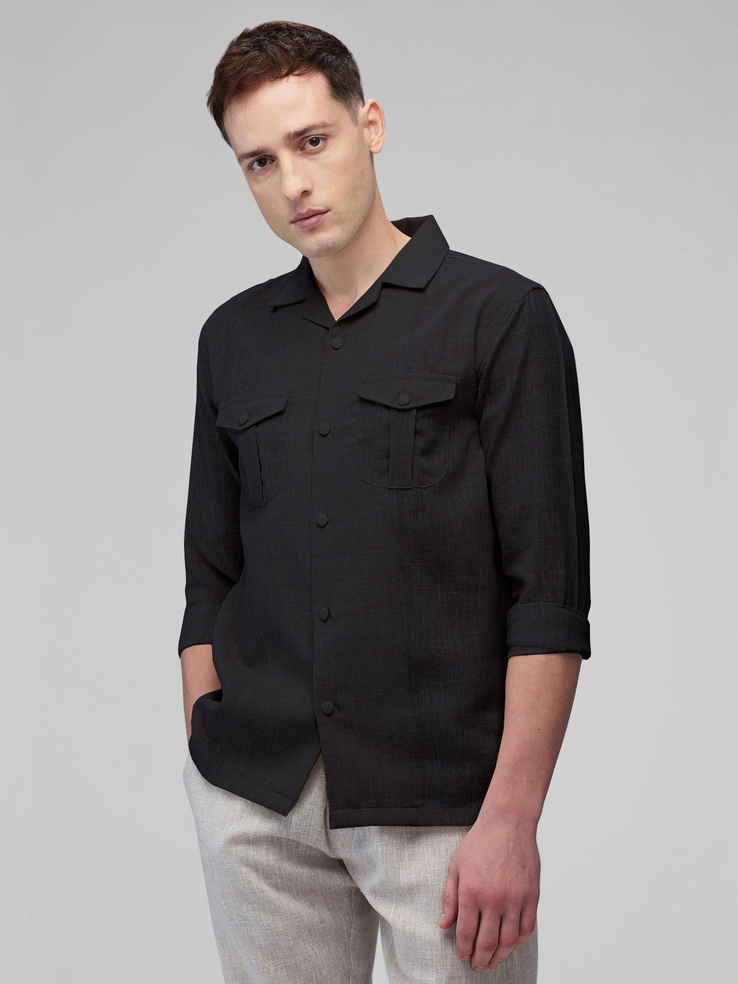 Airavat Safari | Black 100% Pure Linen - Bhrata