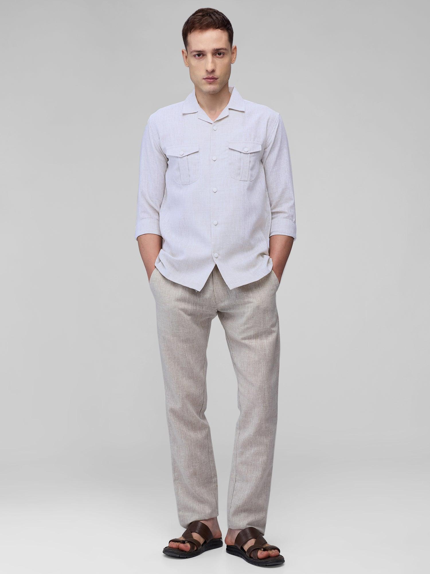 Airavat Safari | White 100% Pure Linen - Bhrata