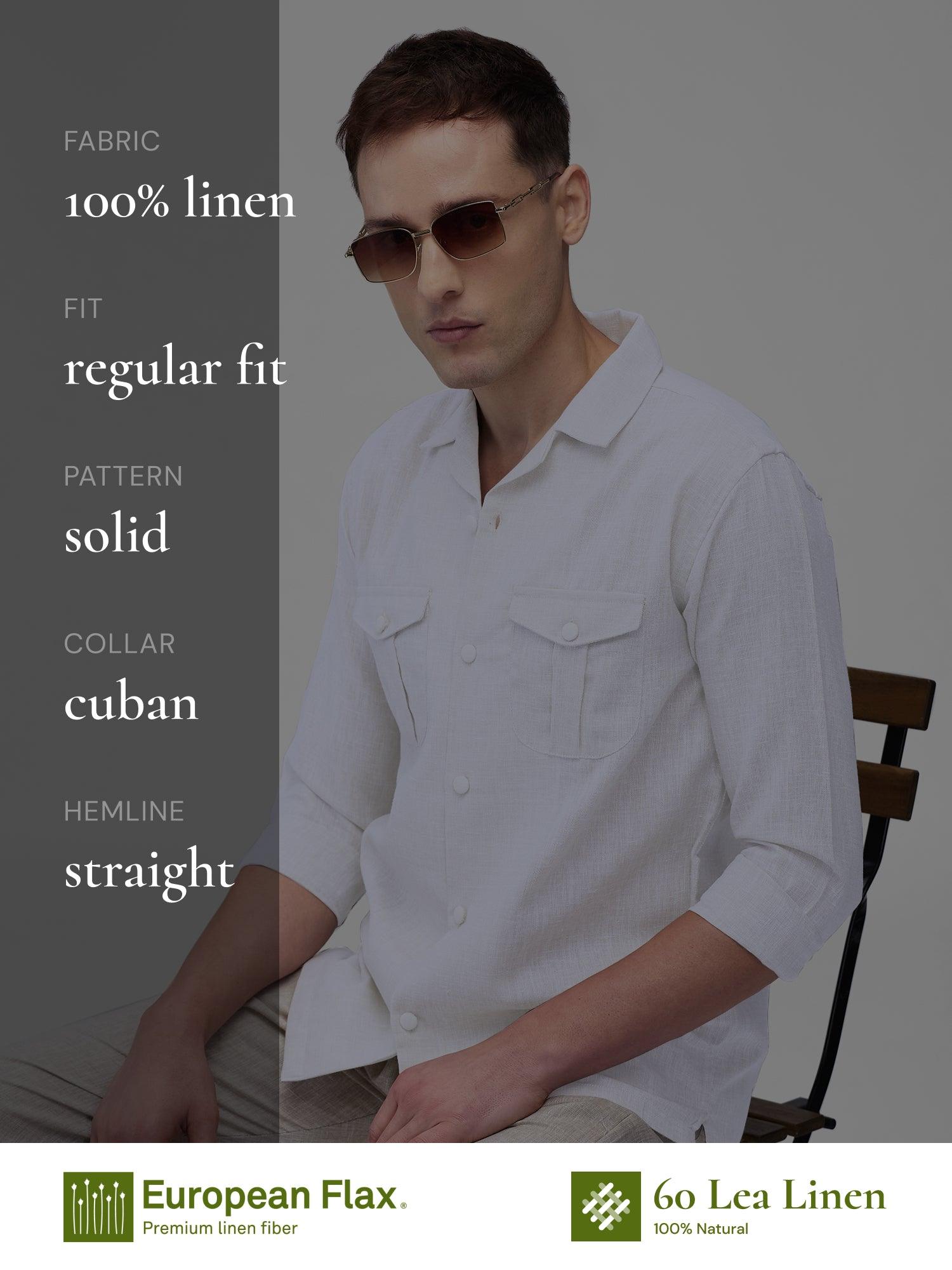 Airavat Safari | White 100% Pure Linen - Bhrata