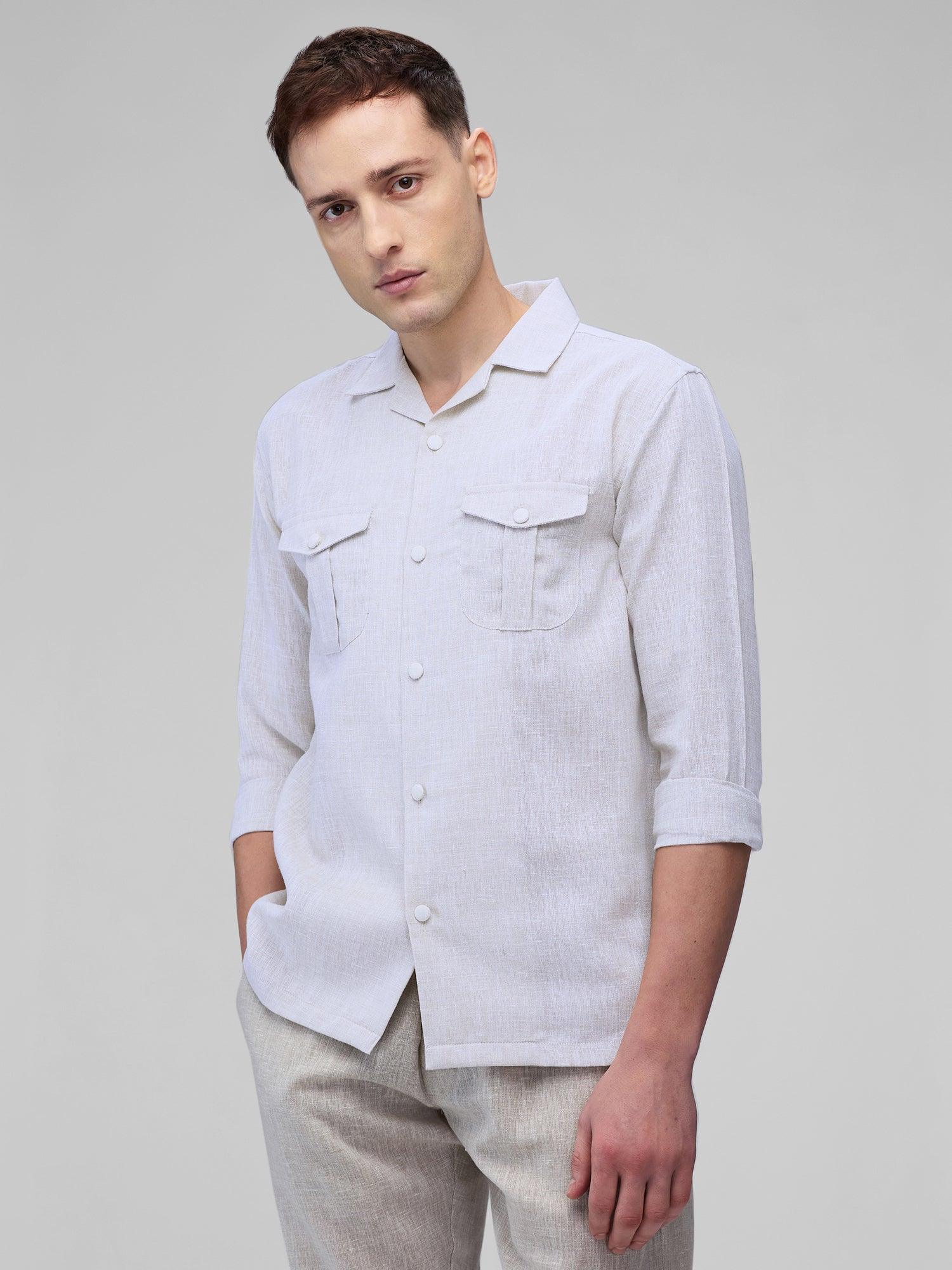 Airavat Safari | White 100% Pure Linen - Bhrata