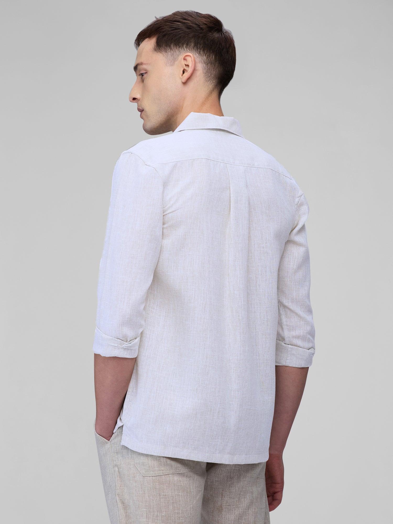 Airavat Safari | White 100% Pure Linen - Bhrata