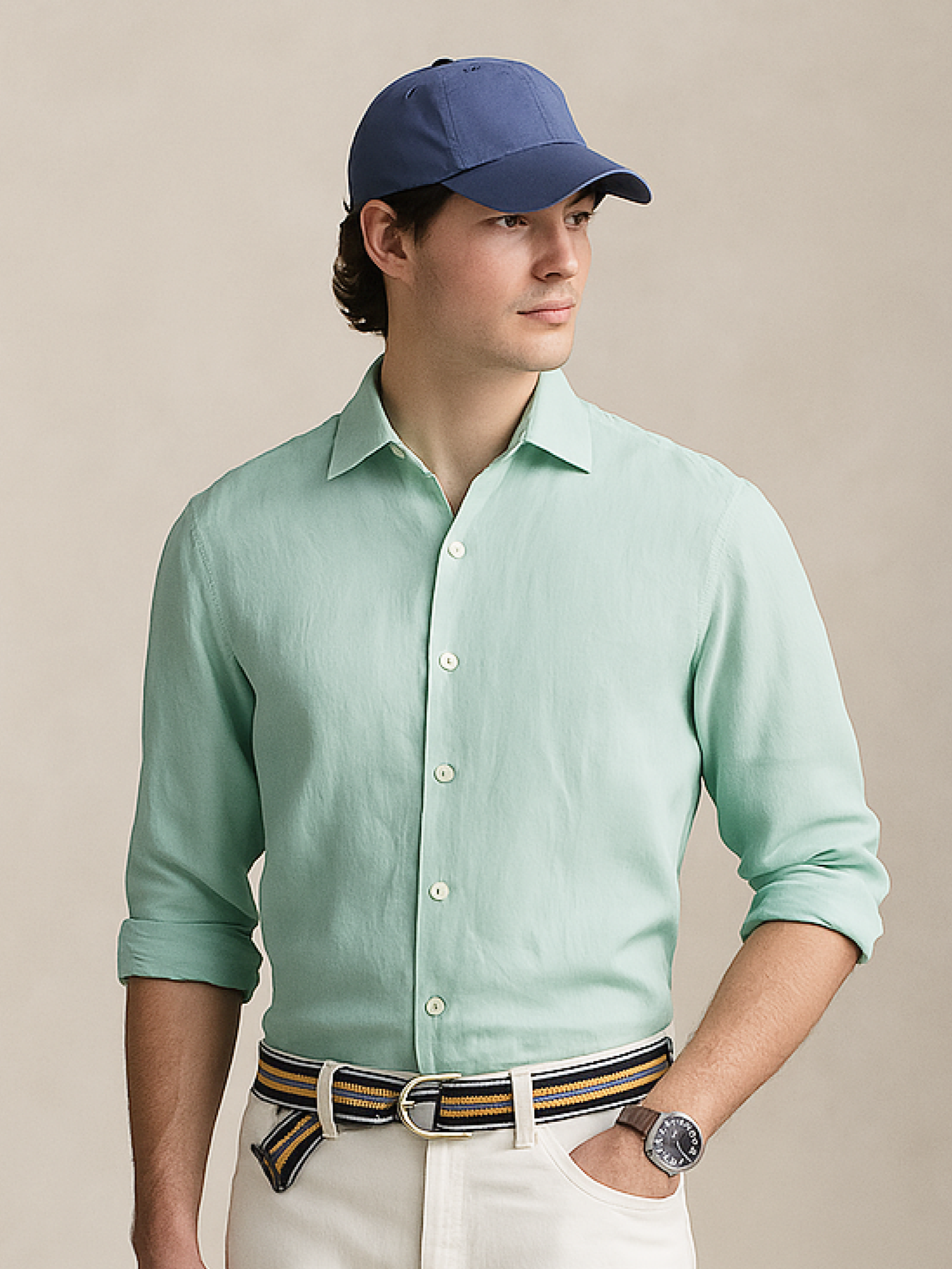 Aqua Mint 100% Pure Linen Shirt