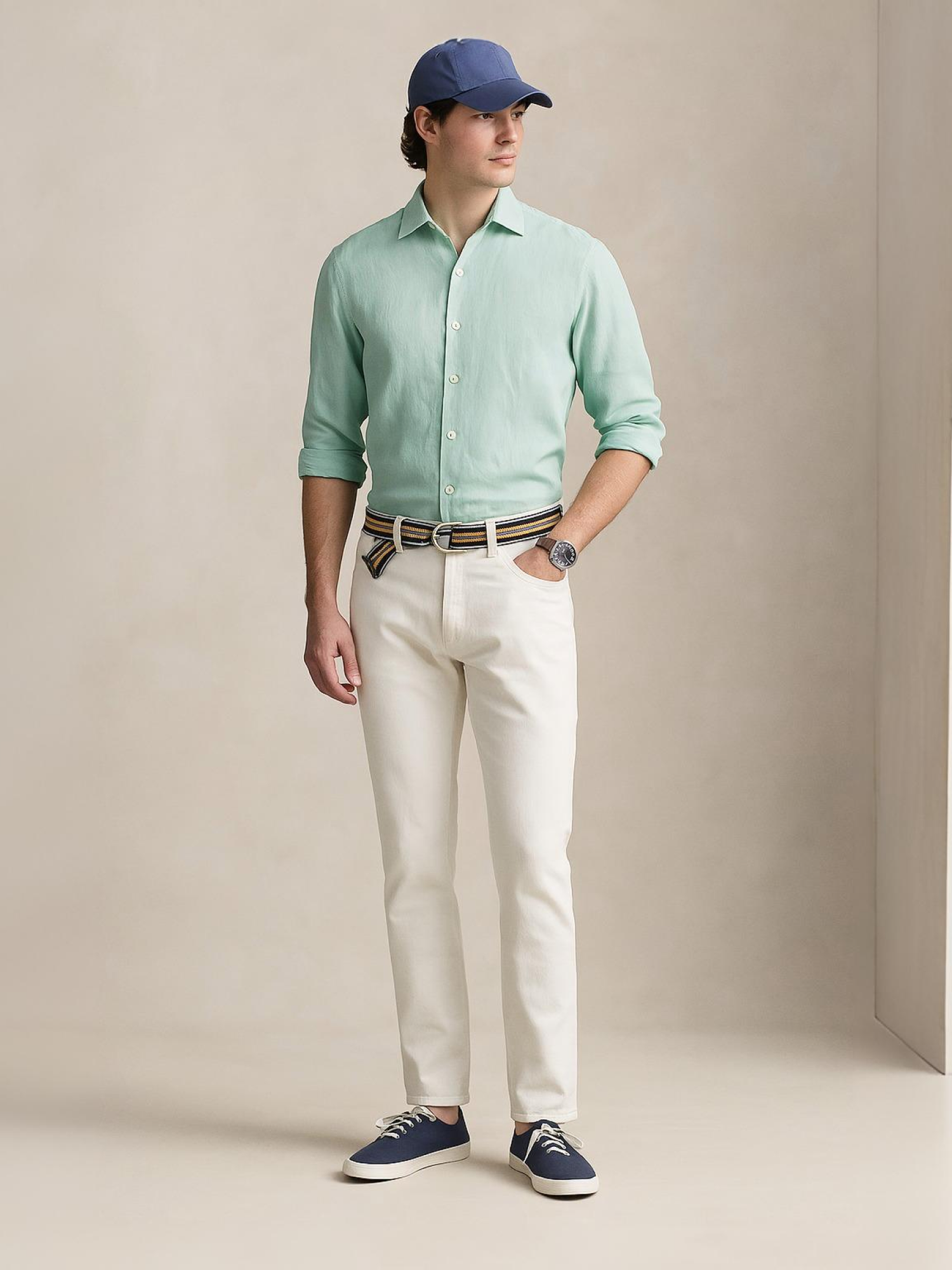 Aqua Mint 100% Pure Linen Shirt