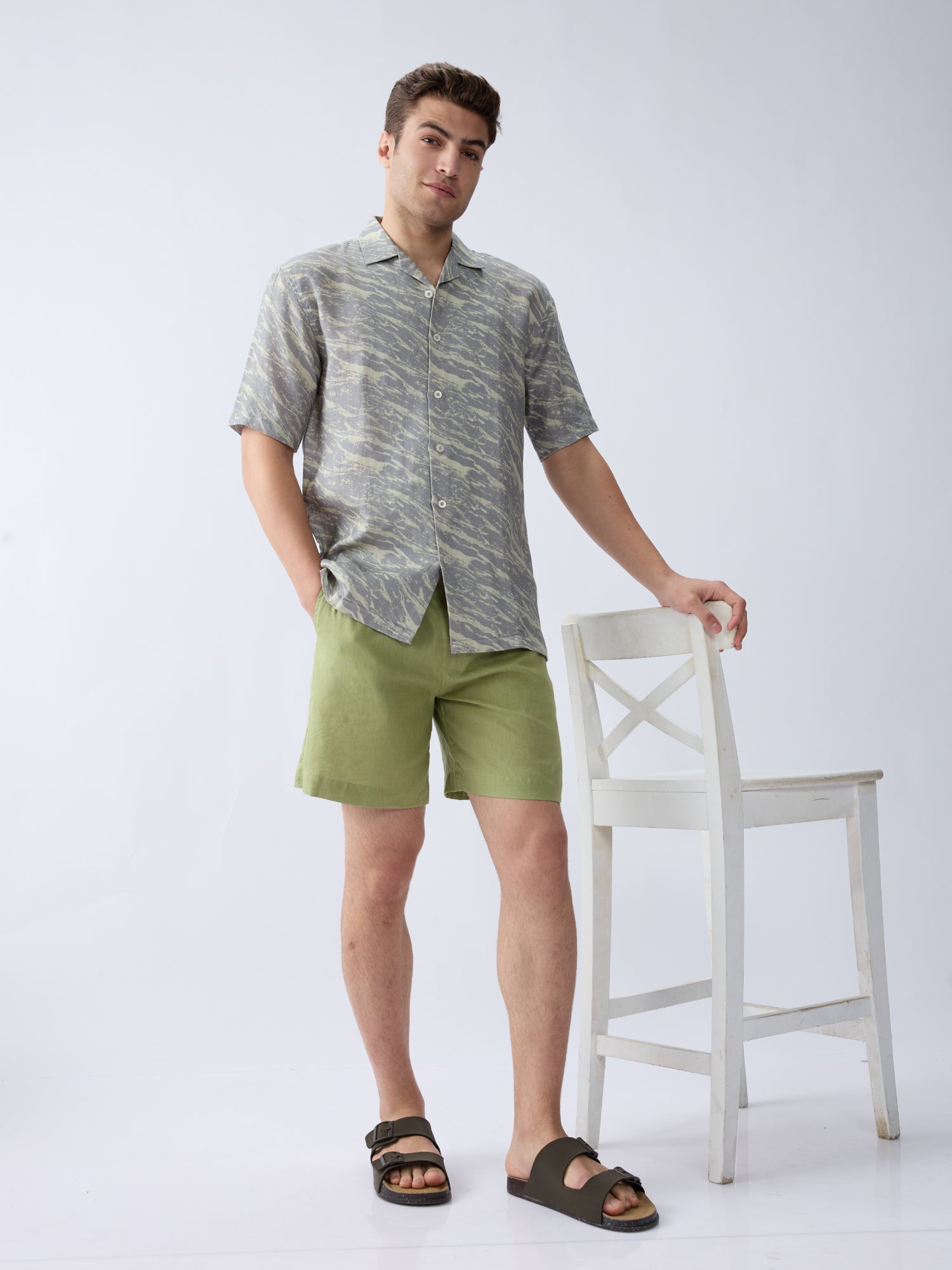Viridian Mirage 100% Pure Linen Cuban
