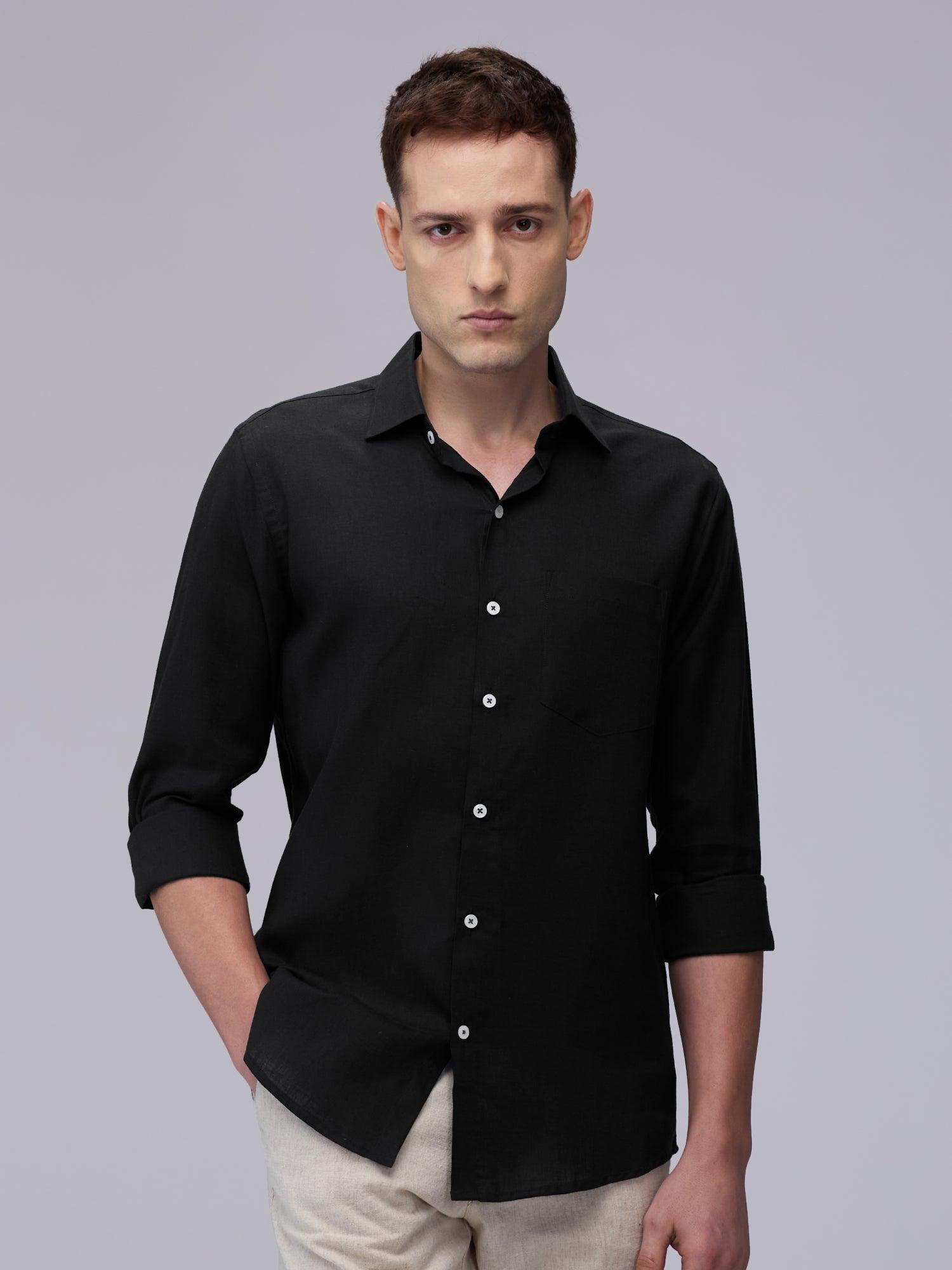 Black 100% Pure Linen Classic - Bhrata