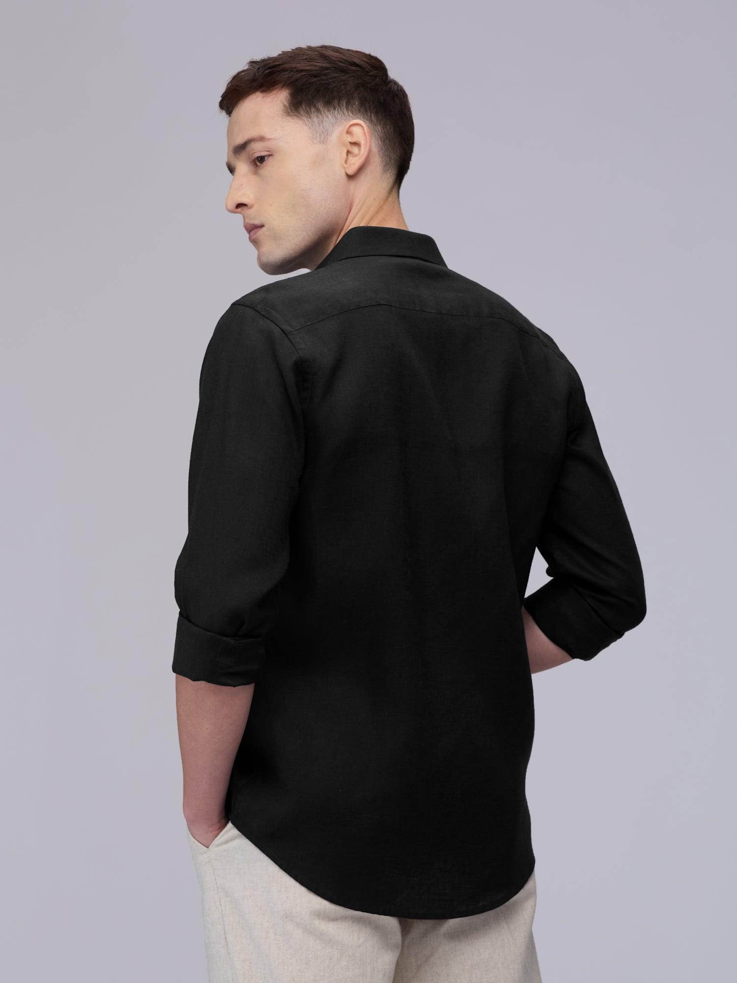 Black 100% Pure Linen Classic - Bhrata