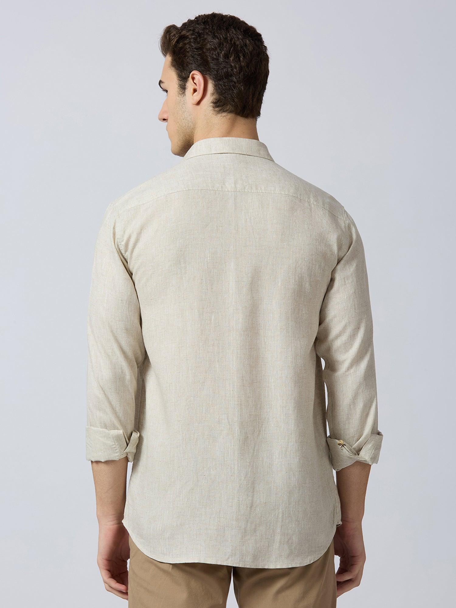 Celestial Crane Pure Linen—Sandstone - Bhrata