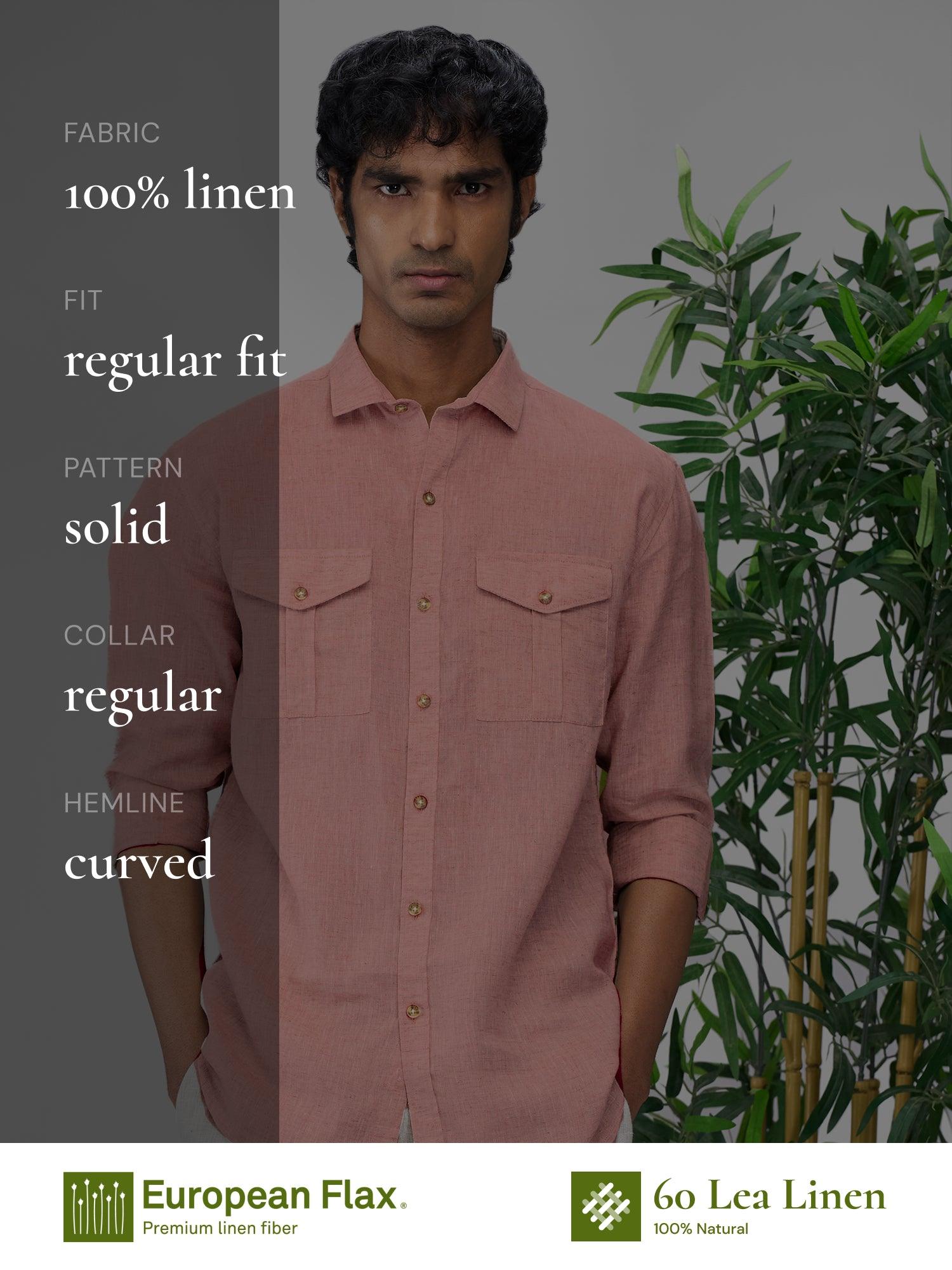 Coral Peach 100% Pure Linen Safari - Bhrata