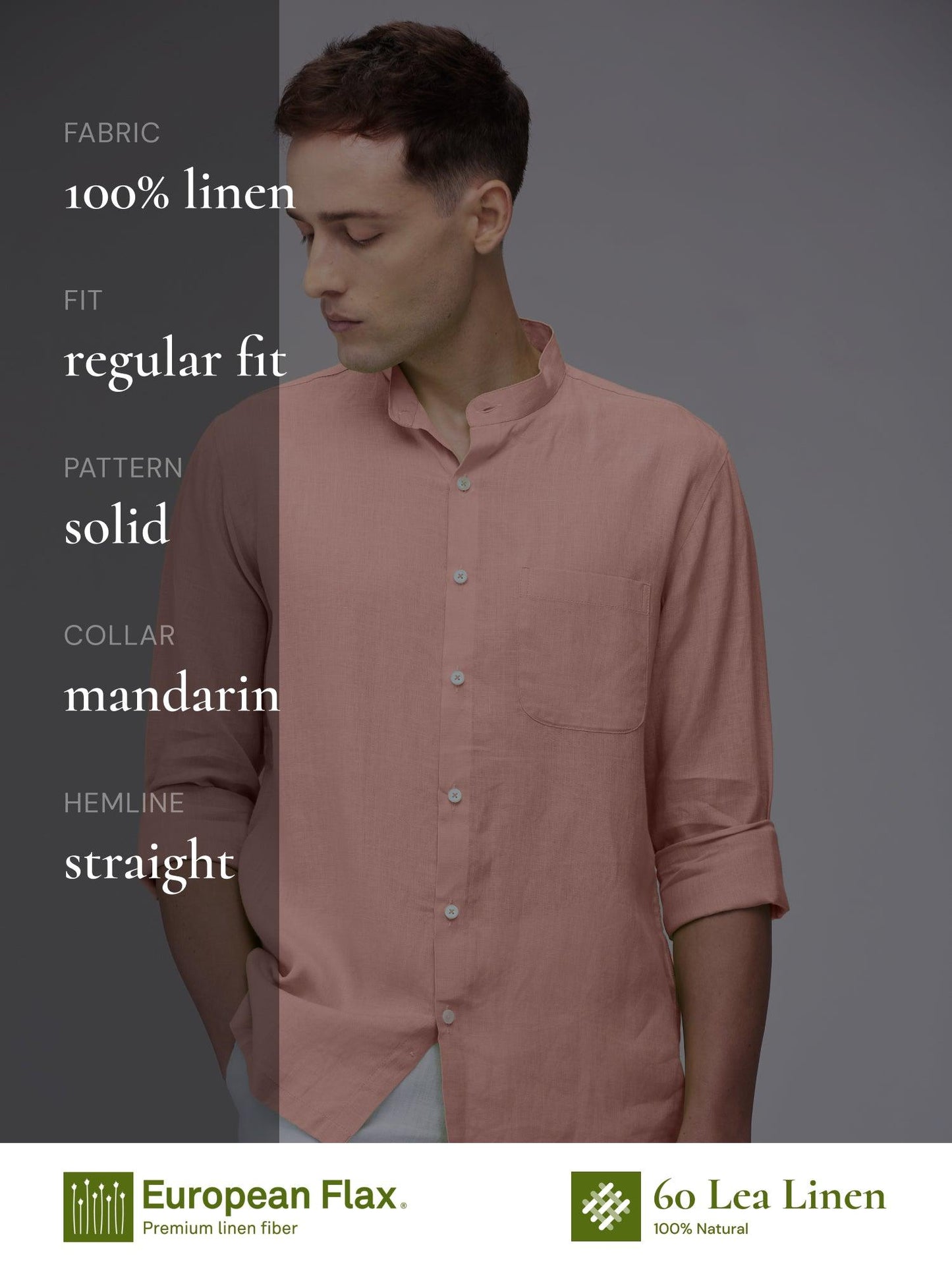 Coral Peach Mandarin 100% Pure Linen - Bhrata