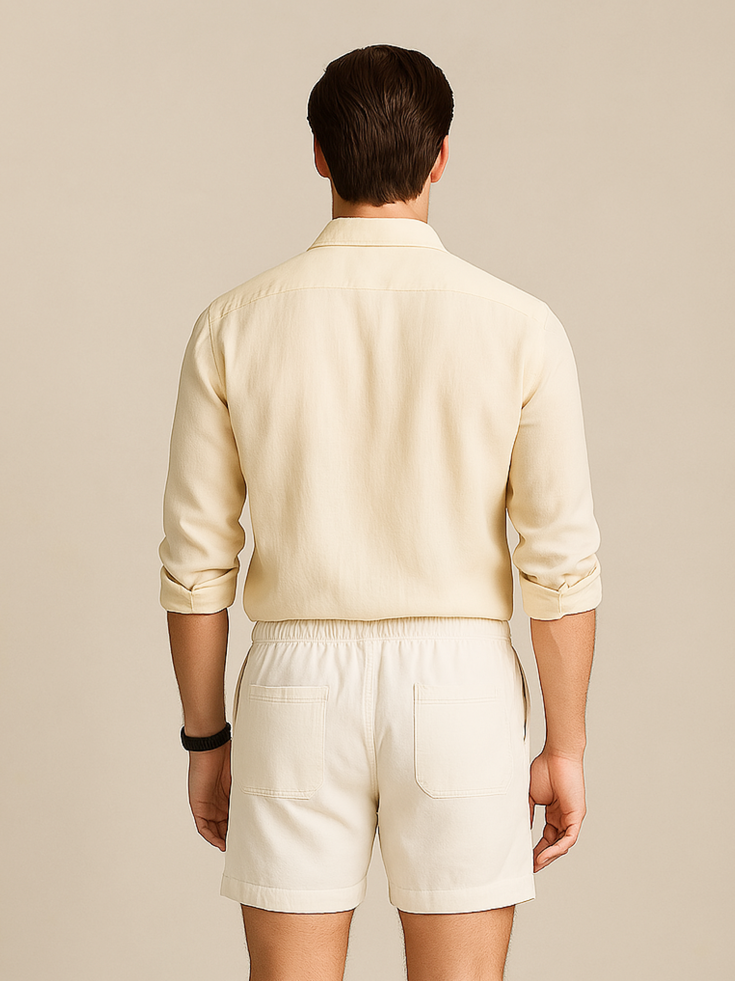 Cream Yellow 100% Pure Linen Shirt
