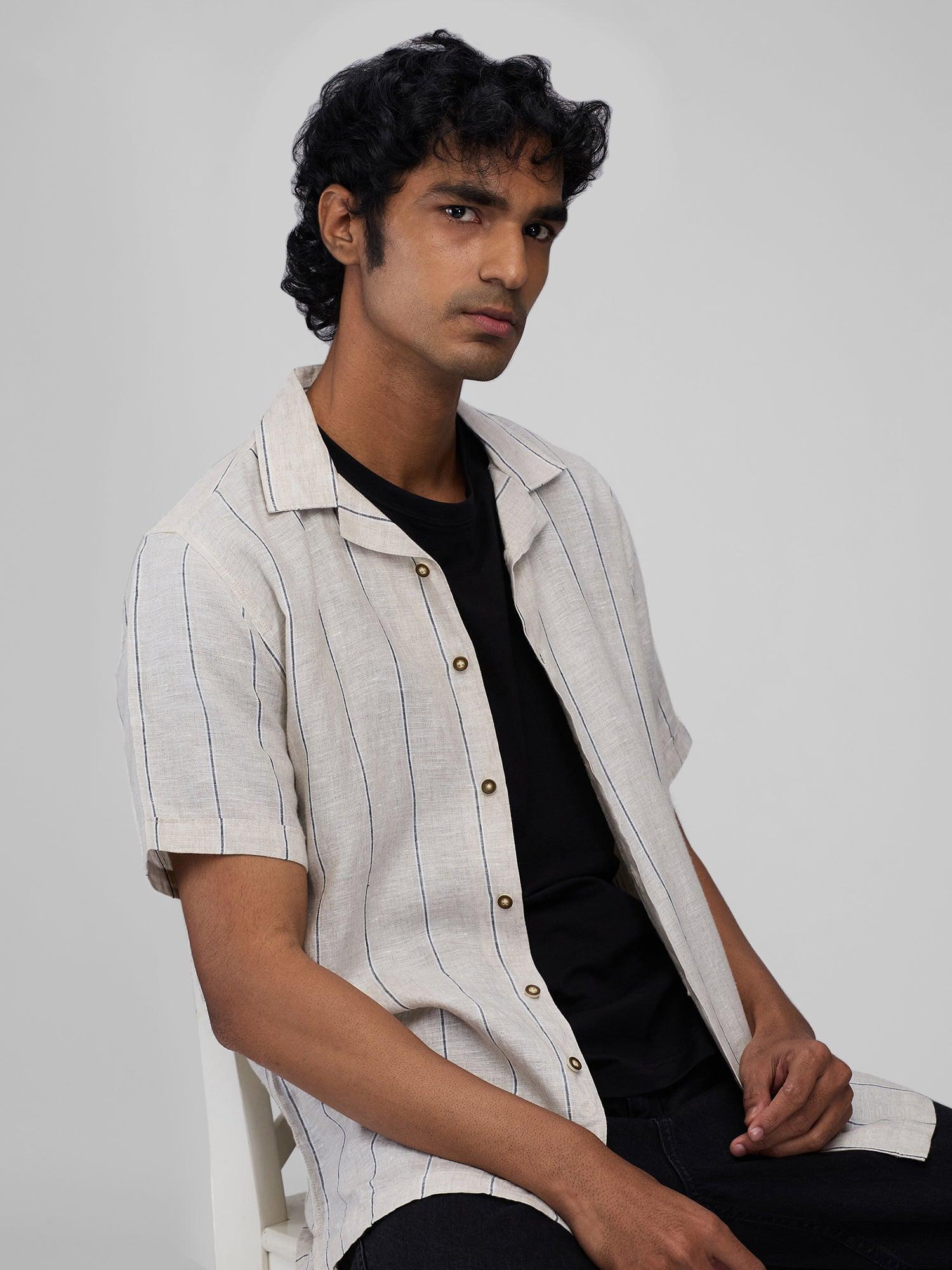 Dune Stripe 100% Pure Linen Cuban - Bhrata