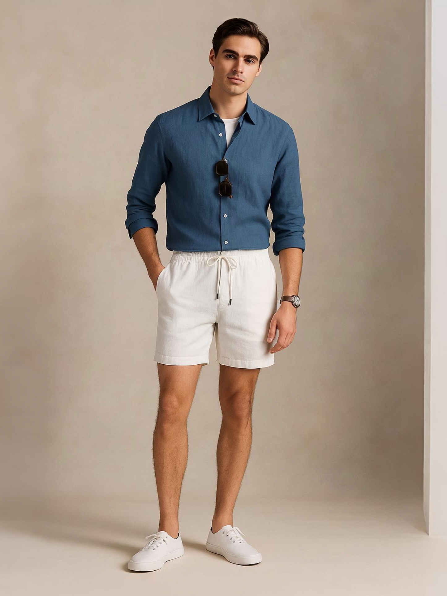 Dusty Blue 100% Pure Linen Shirt