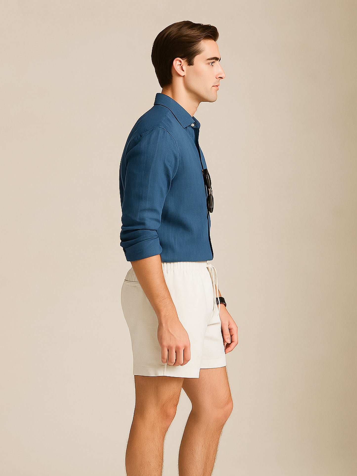 Dusty Blue 100% Pure Linen Shirt