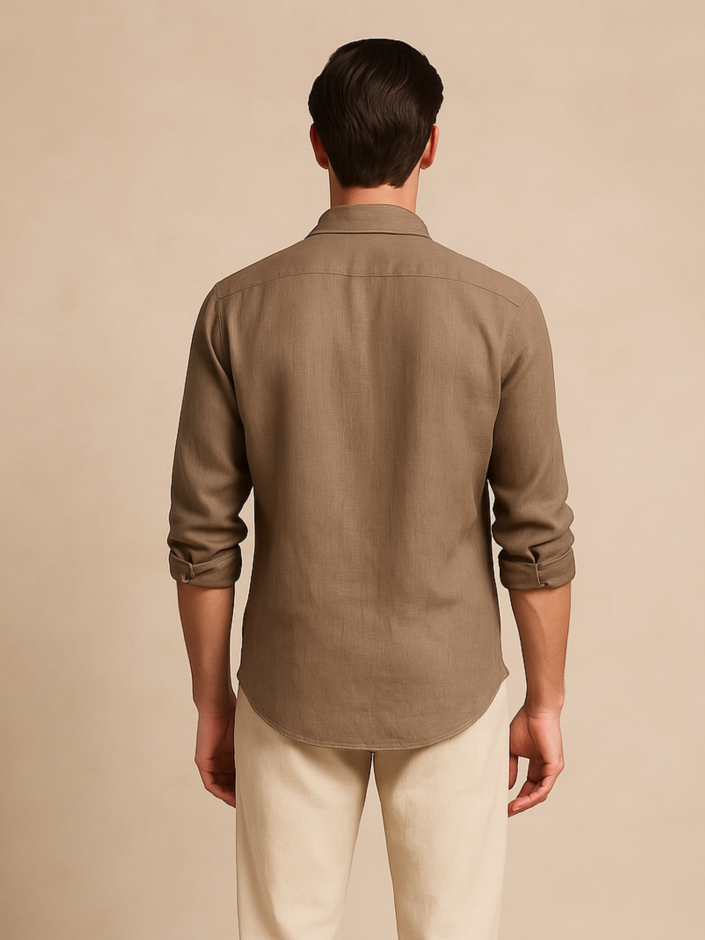 Earth Brown 100% Pure Linen Shirt