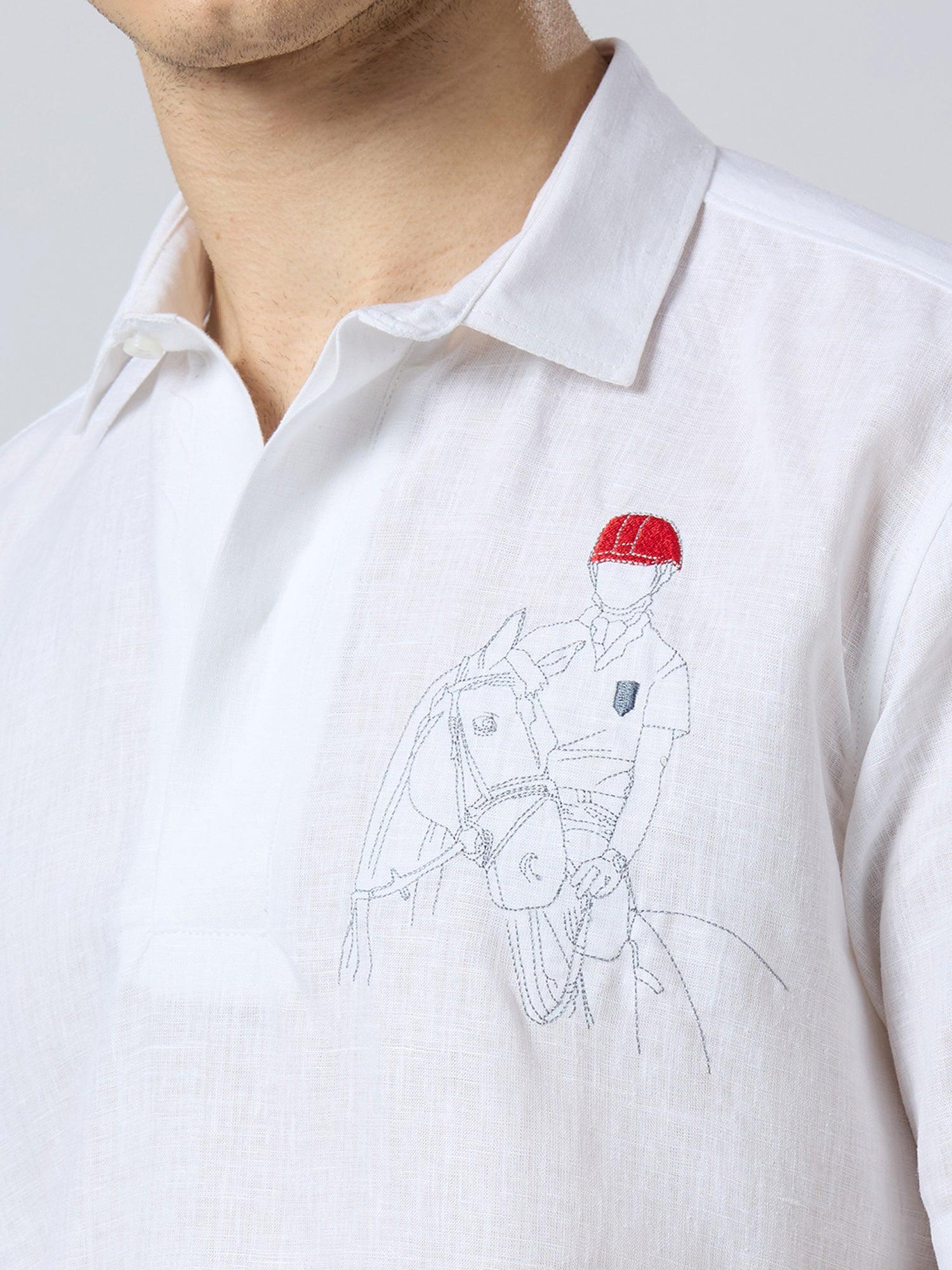 Equestrian Polo Pure Linen—Ivory - Bhrata
