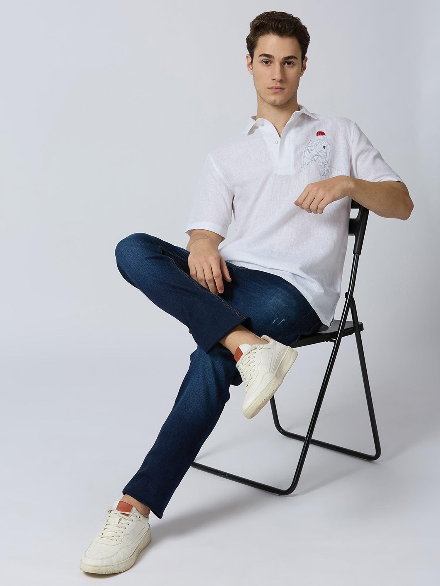 Equestrian Polo Pure Linen—Ivory - Bhrata