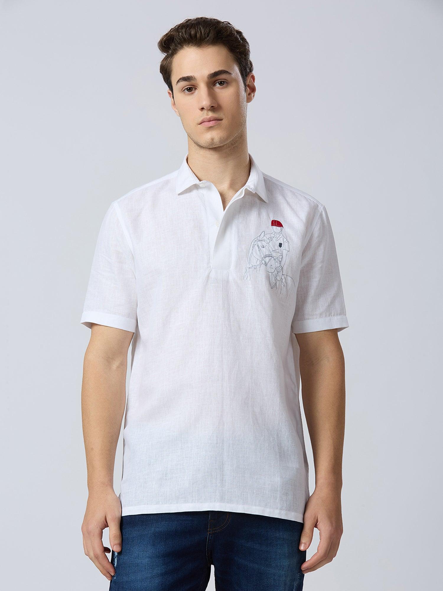 Equestrian Polo Pure Linen—Ivory - Bhrata