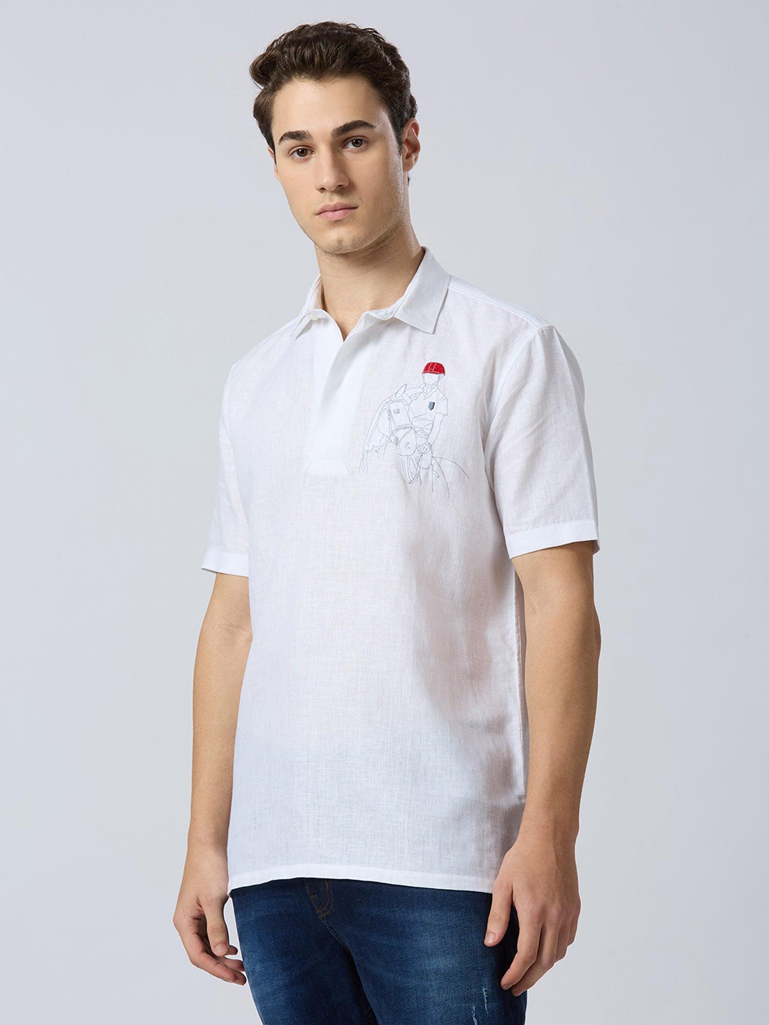 Equestrian Polo Pure Linen—Ivory - Bhrata