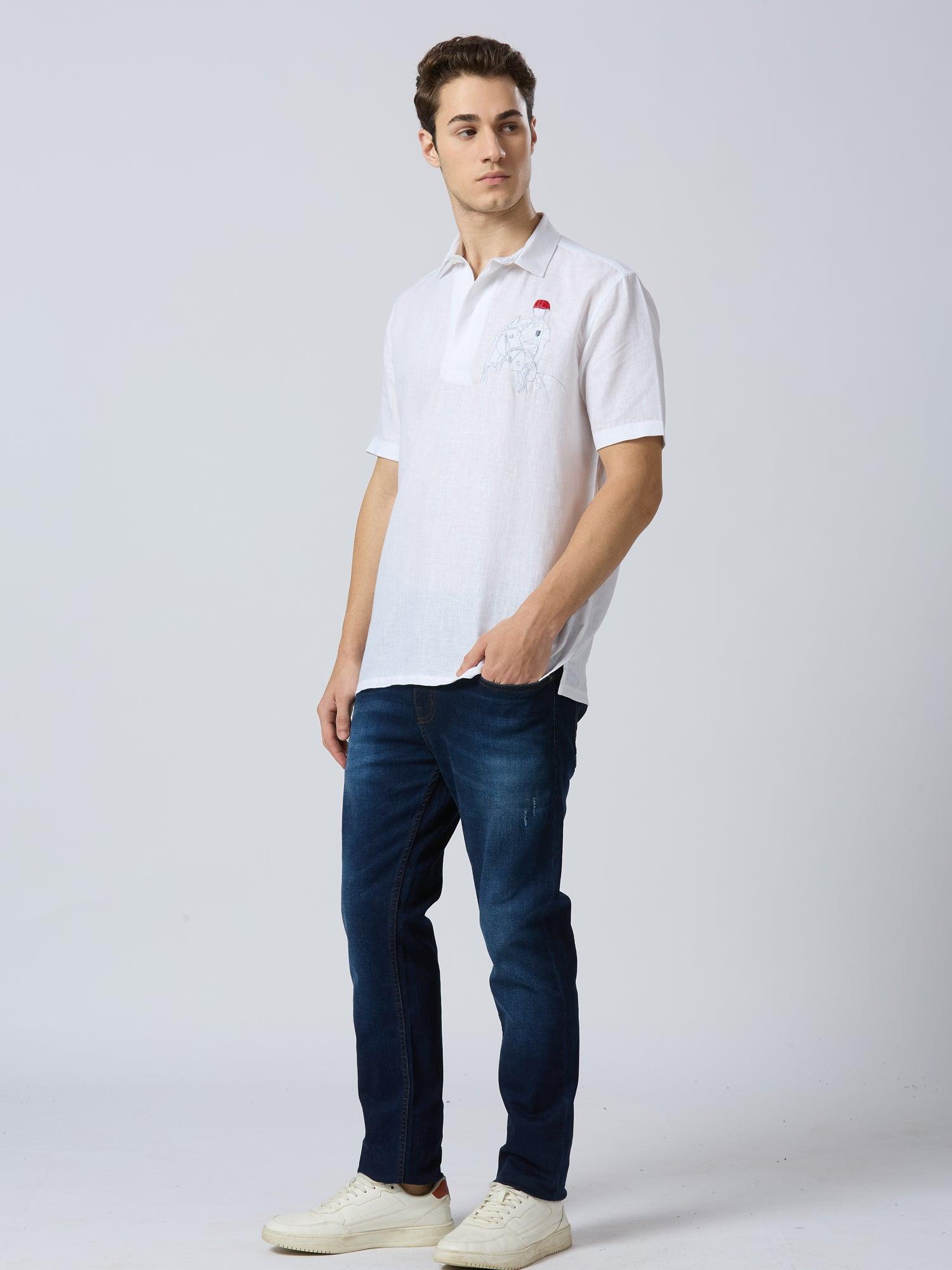 Equestrian Polo Pure Linen—Ivory - Bhrata