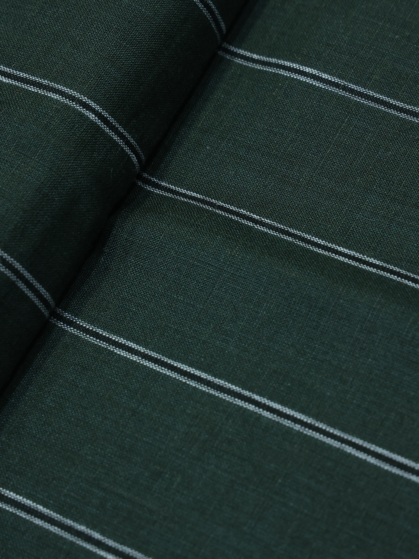 Green Stripe 100% Pure Linen Shirt