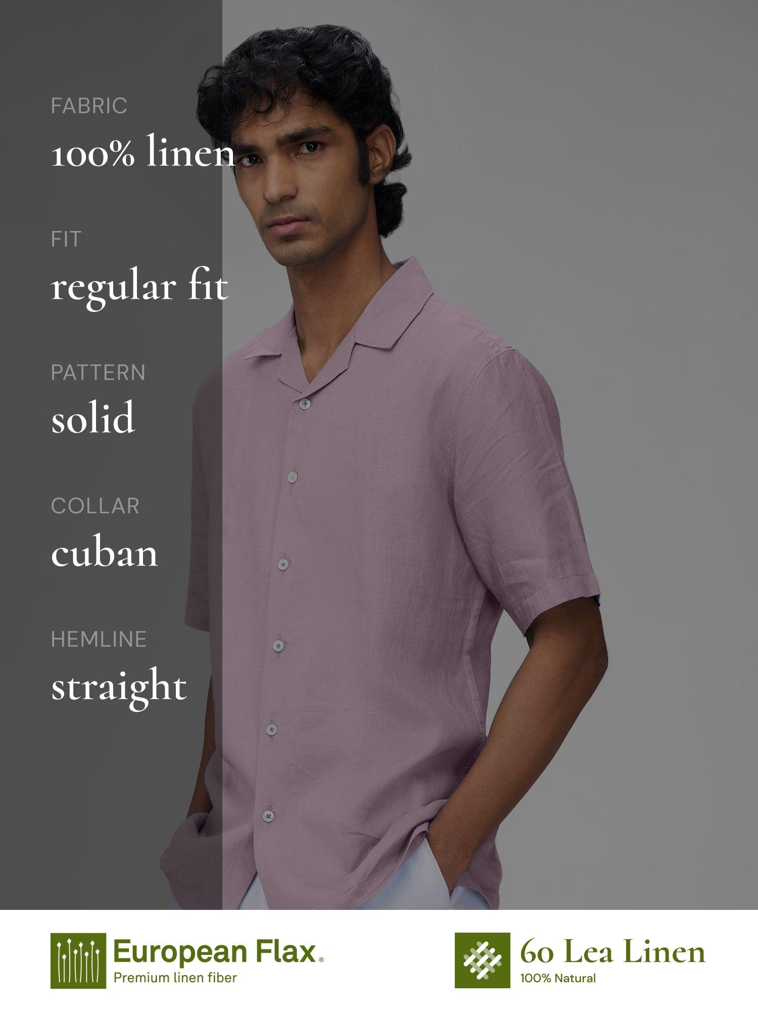 Lavender 100% Pure Linen Cuban - Bhrata