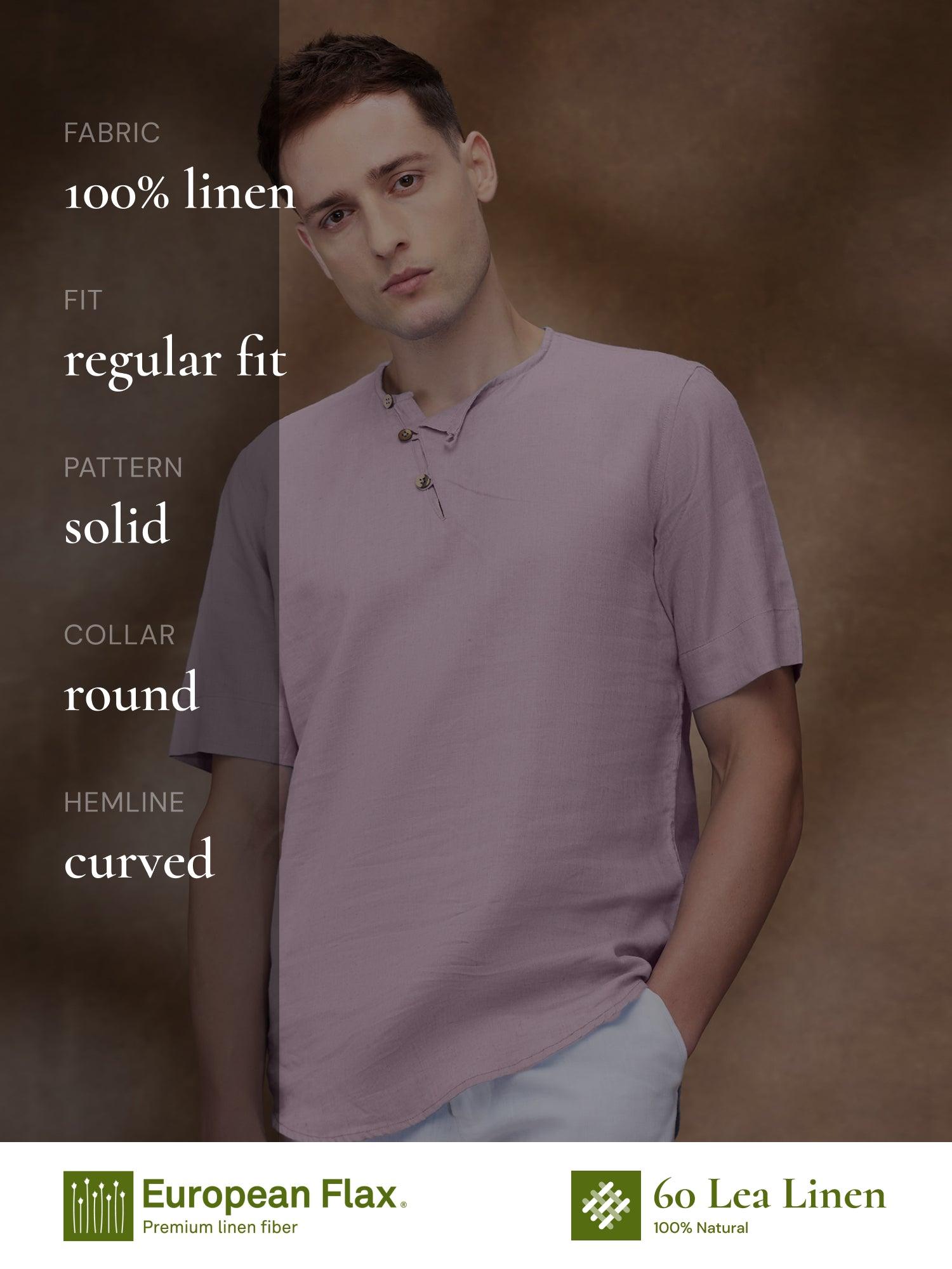 Lavender 100% Pure Linen T-Shirt - Bhrata