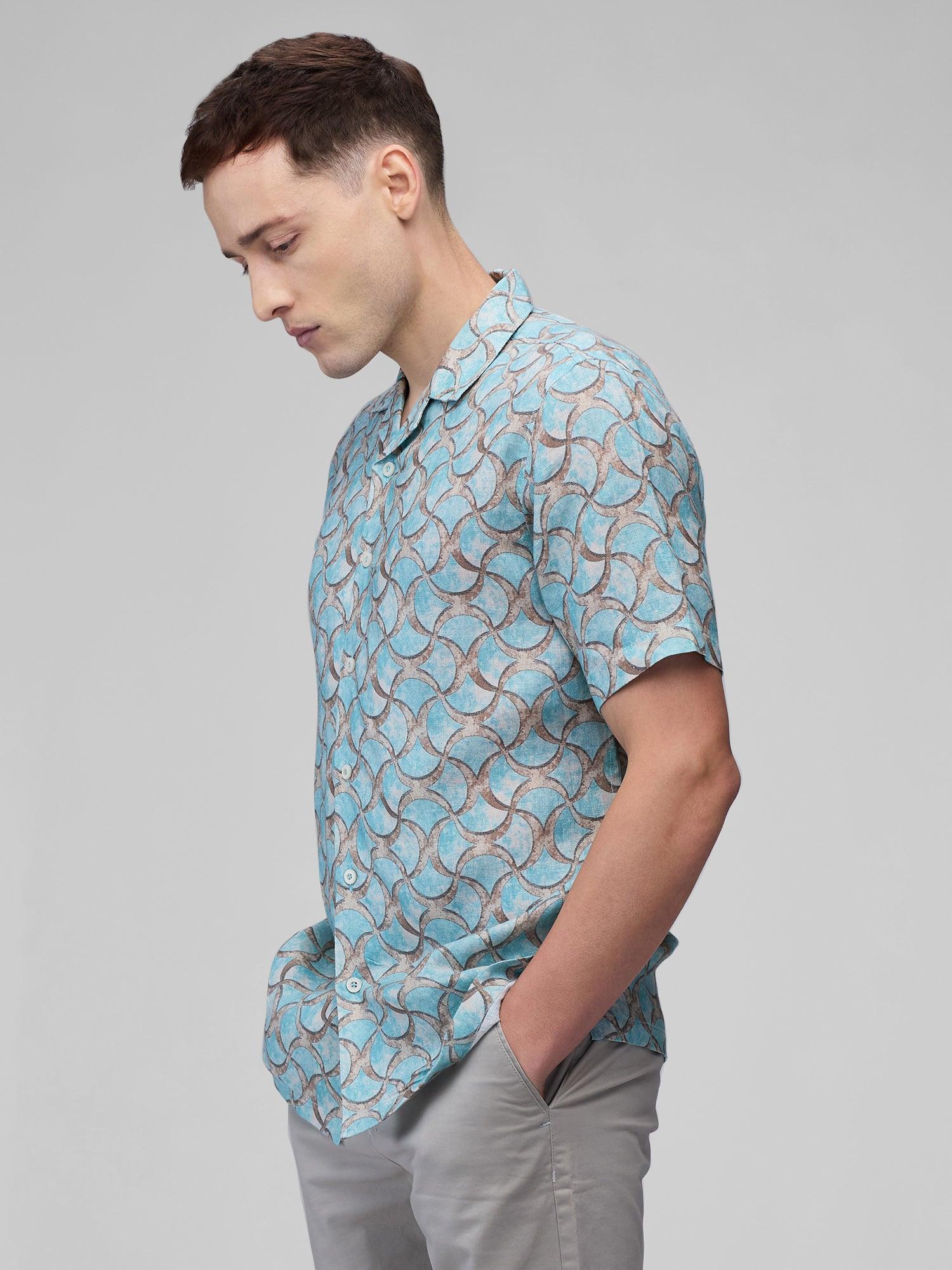 Opal Waves 100% Pure Linen Cuban - Bhrata