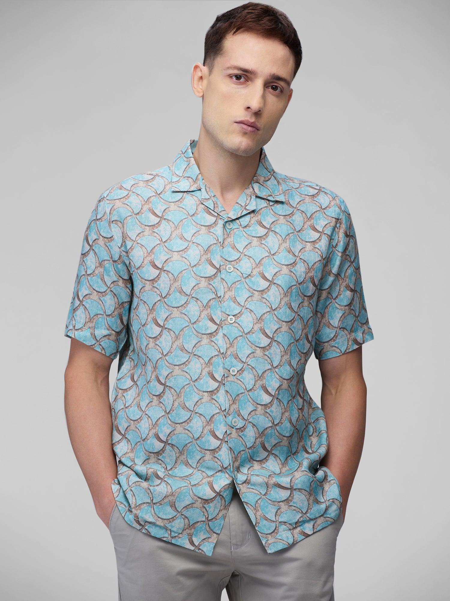 Opal Waves 100% Pure Linen Cuban - Bhrata