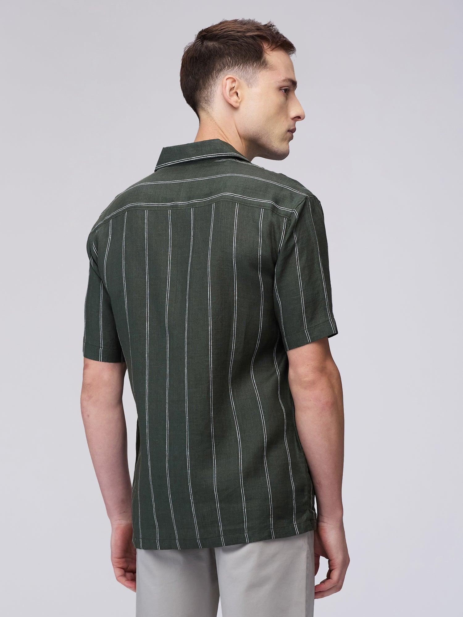 Palm Stripe 100% Pure Linen Cuban - Bhrata