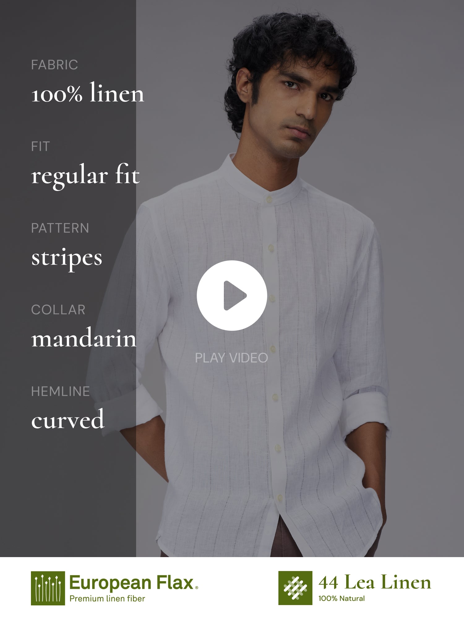 Snow 100% Pure Linen Stripe