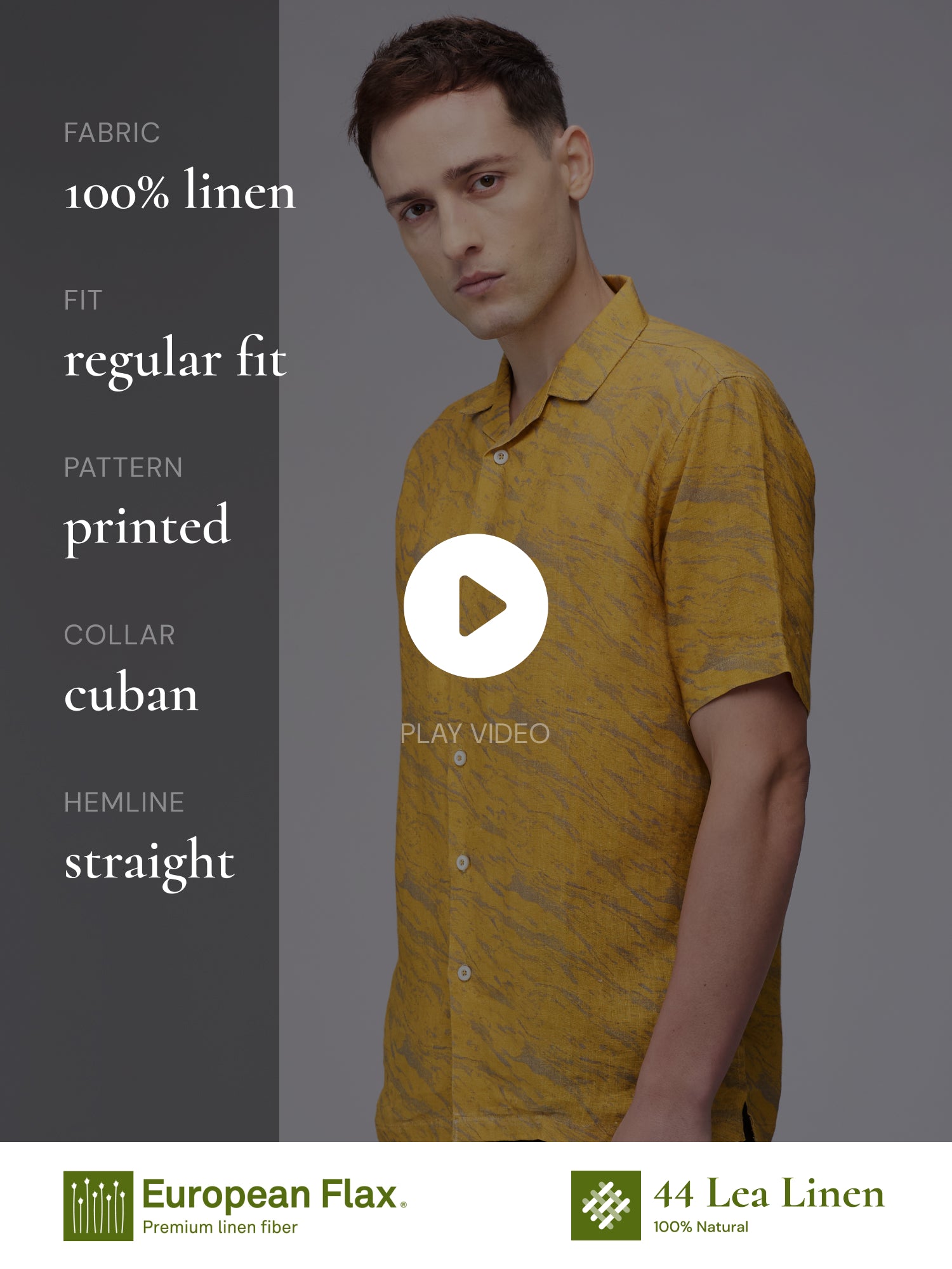 Golden Mirage 100% Pure Linen Cuban