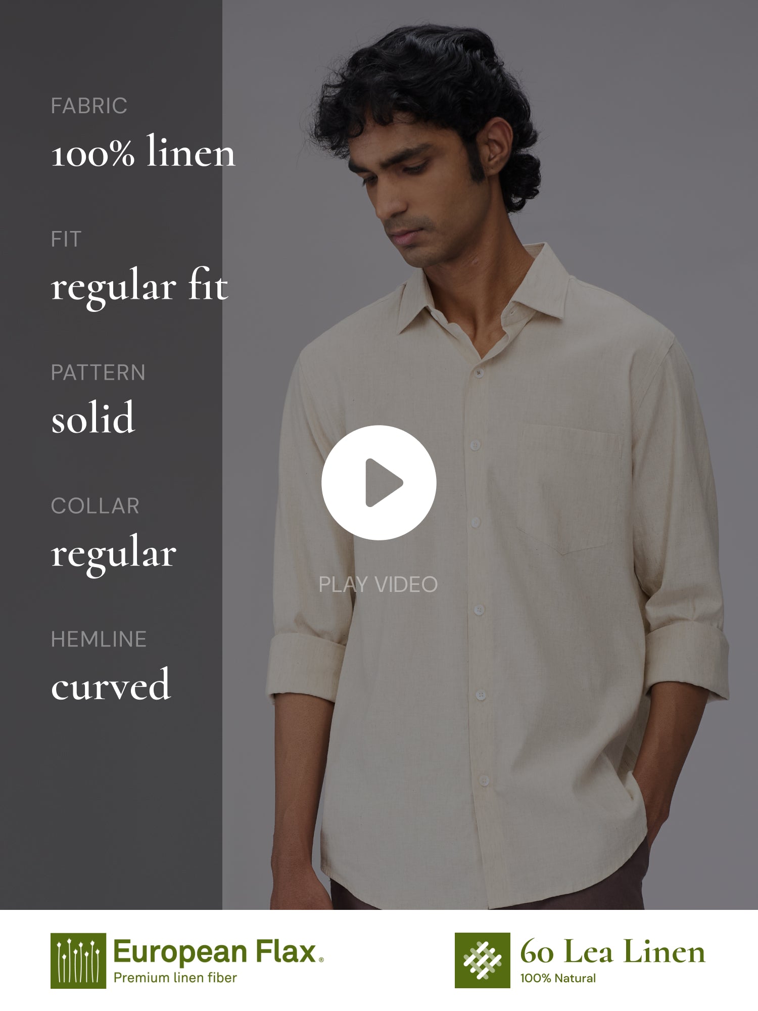 Beige 100% Pure Linen Classic