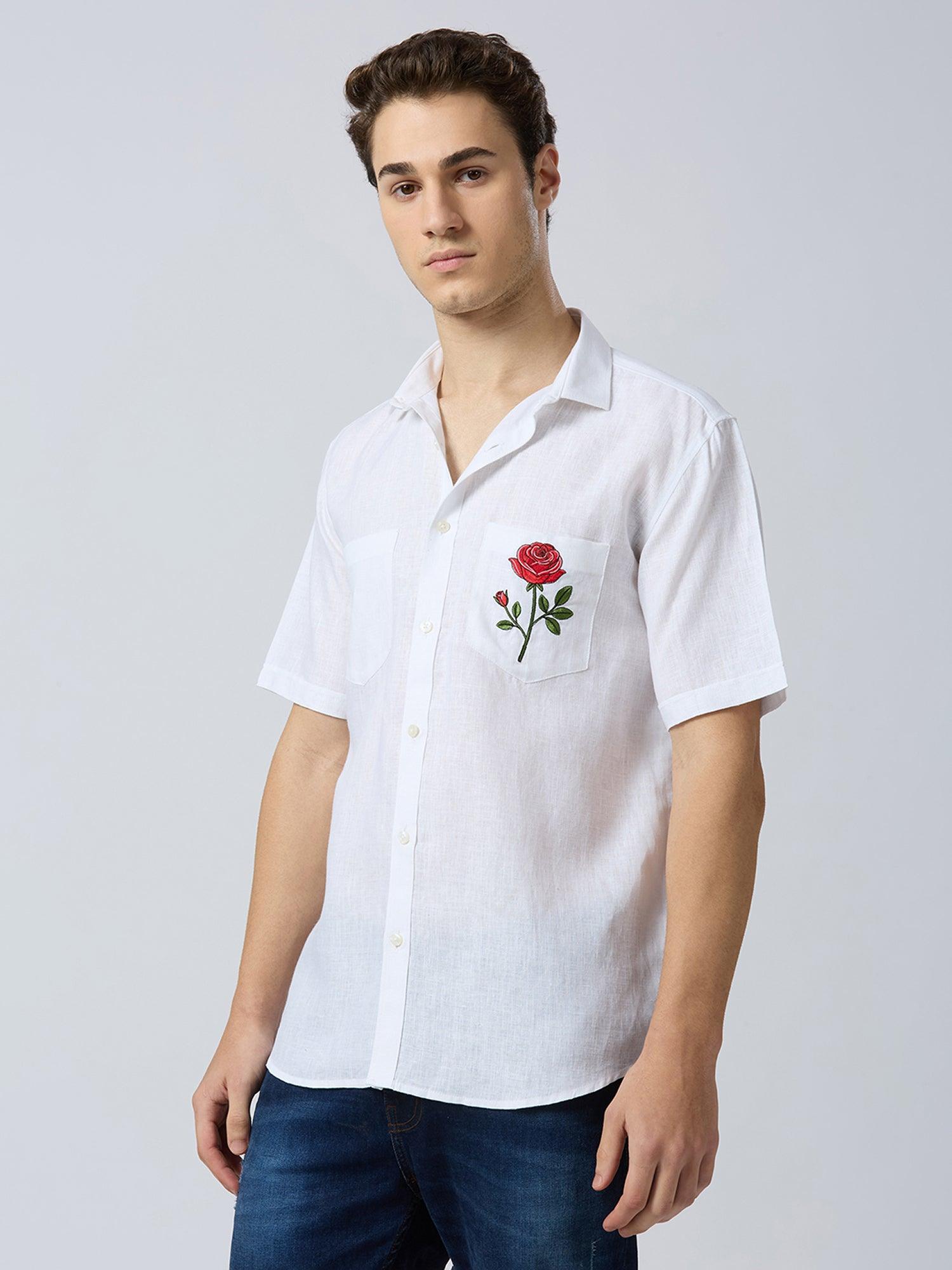 Royal Rose Pure Linen—Ivory - Bhrata