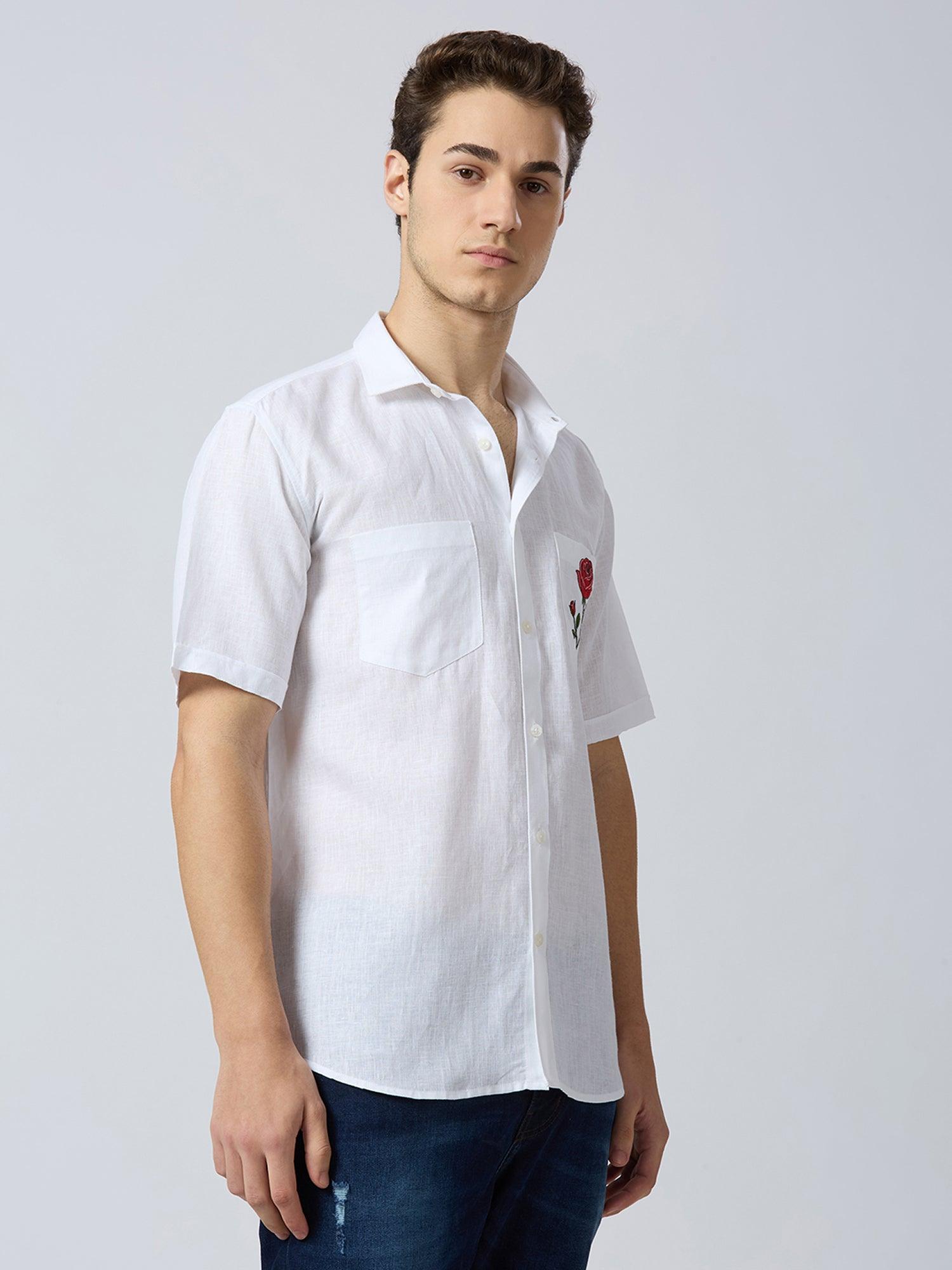 Royal Rose Pure Linen—Ivory - Bhrata