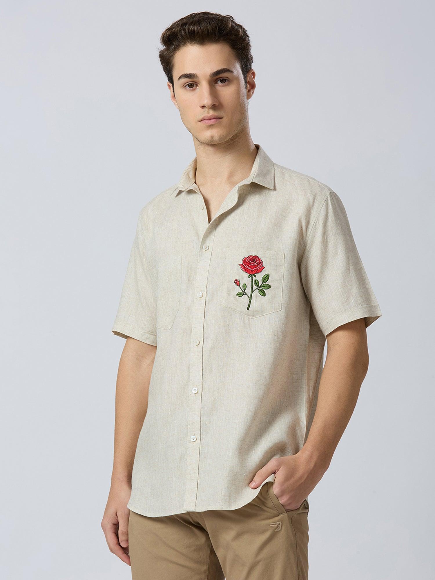 Royal Rose Pure Linen—Sandstone - Bhrata