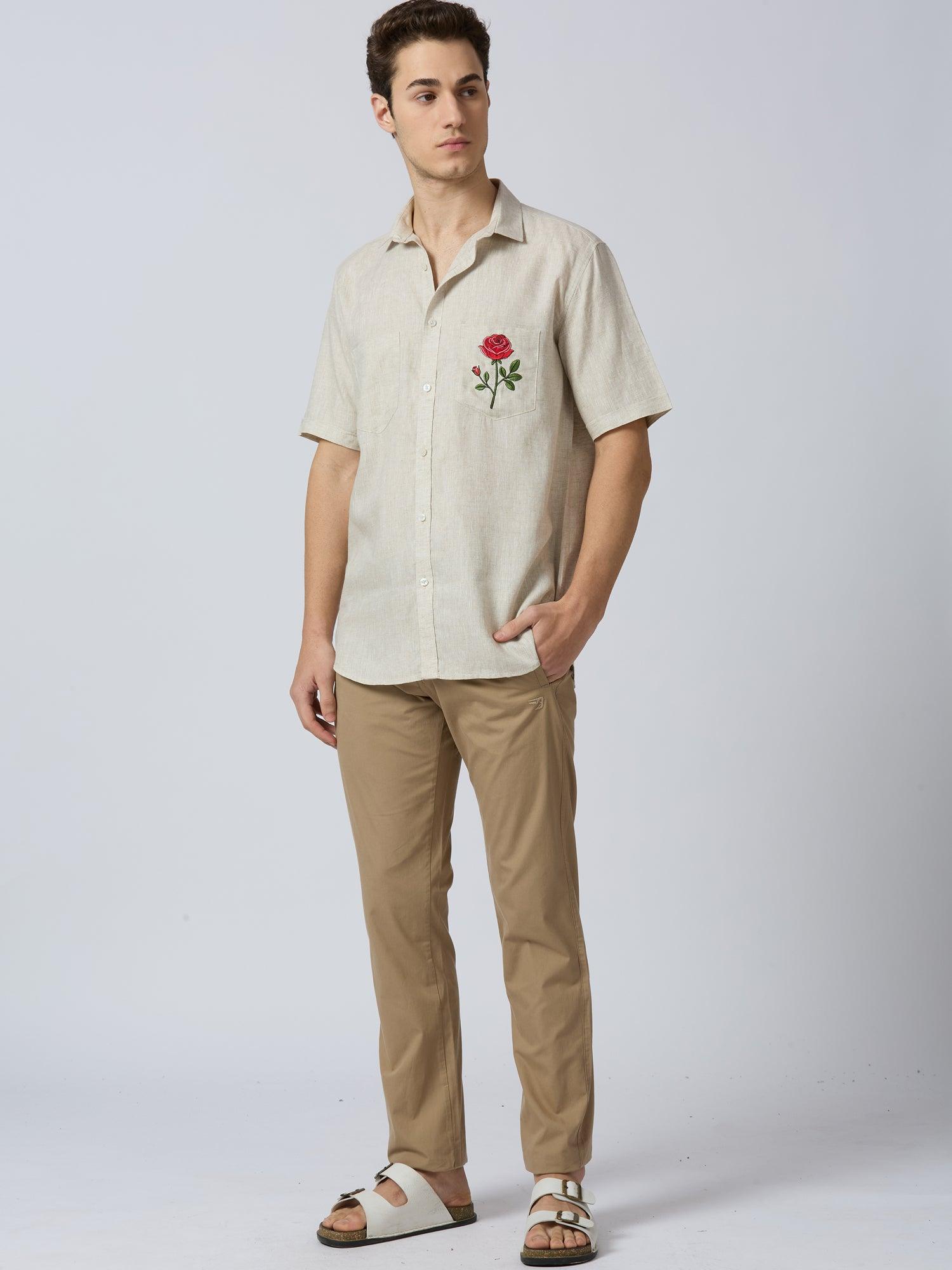 Royal Rose Pure Linen—Sandstone - Bhrata