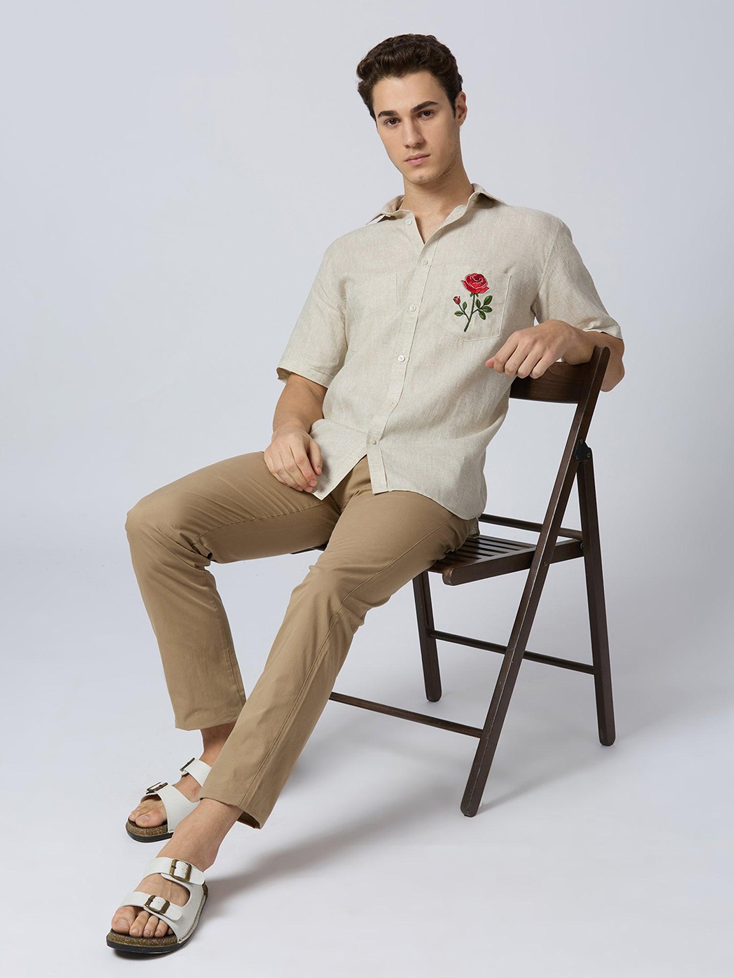 Royal Rose Pure Linen—Sandstone - Bhrata