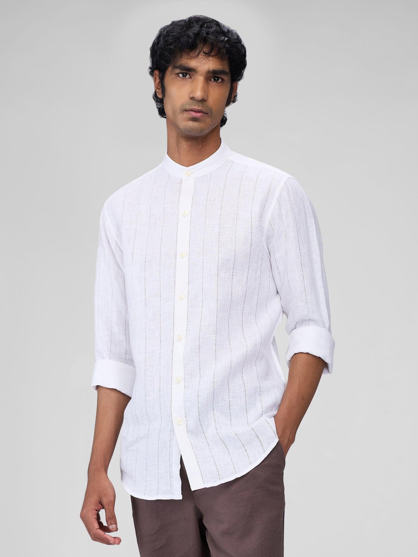 Snow 100% Pure Linen Stripe - Bhrata